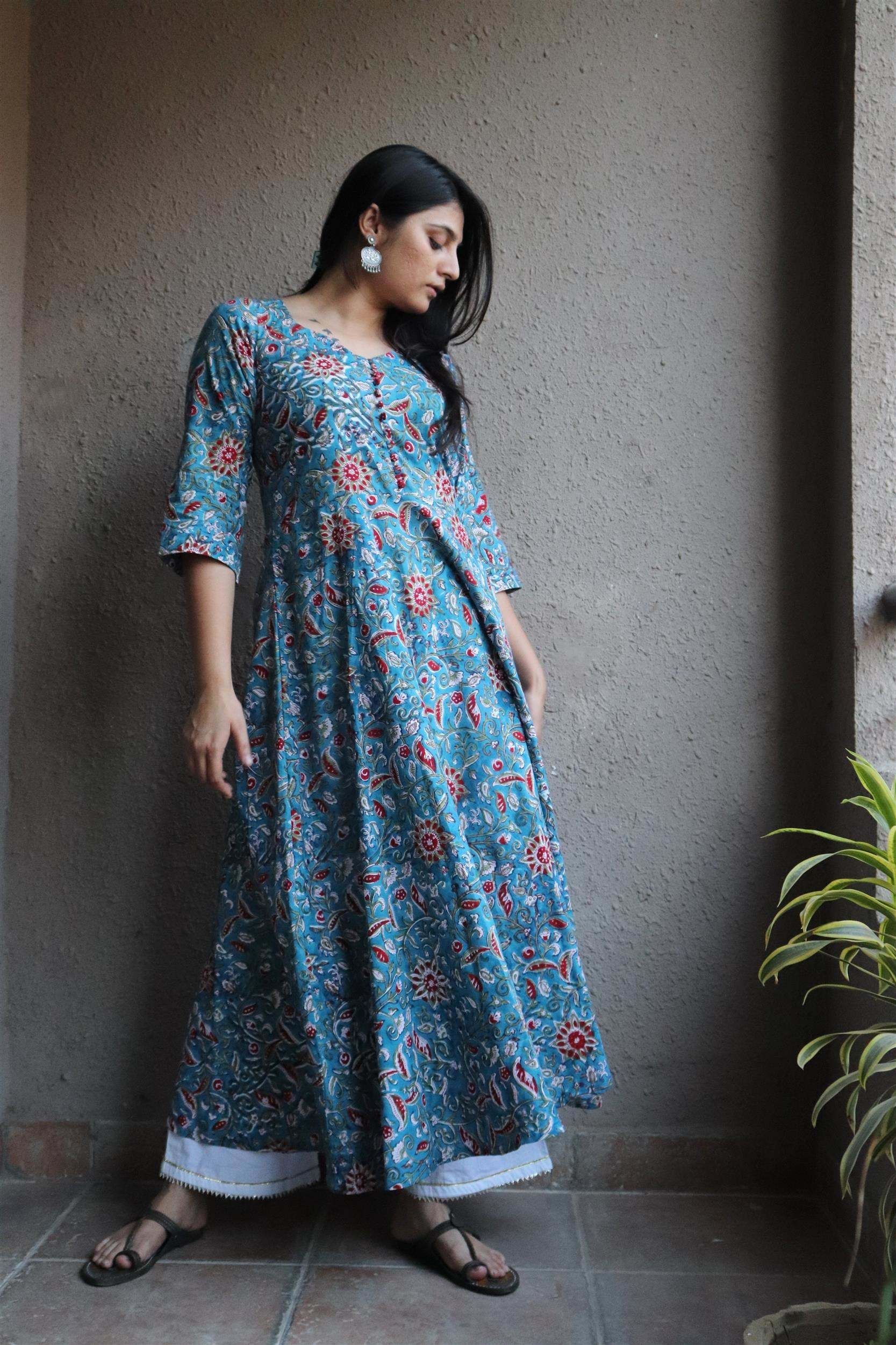 Aasmaa Kalamkari Gher Long Kurta - Image 2