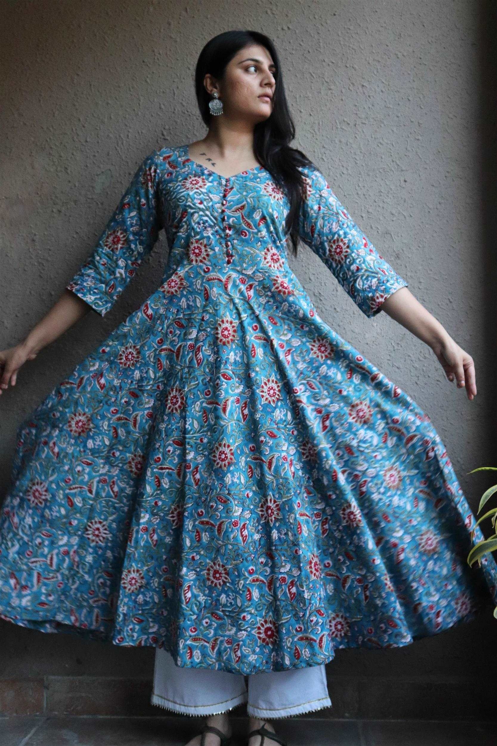 Aasmaa Kalamkari Gher Long Kurta - Image 4