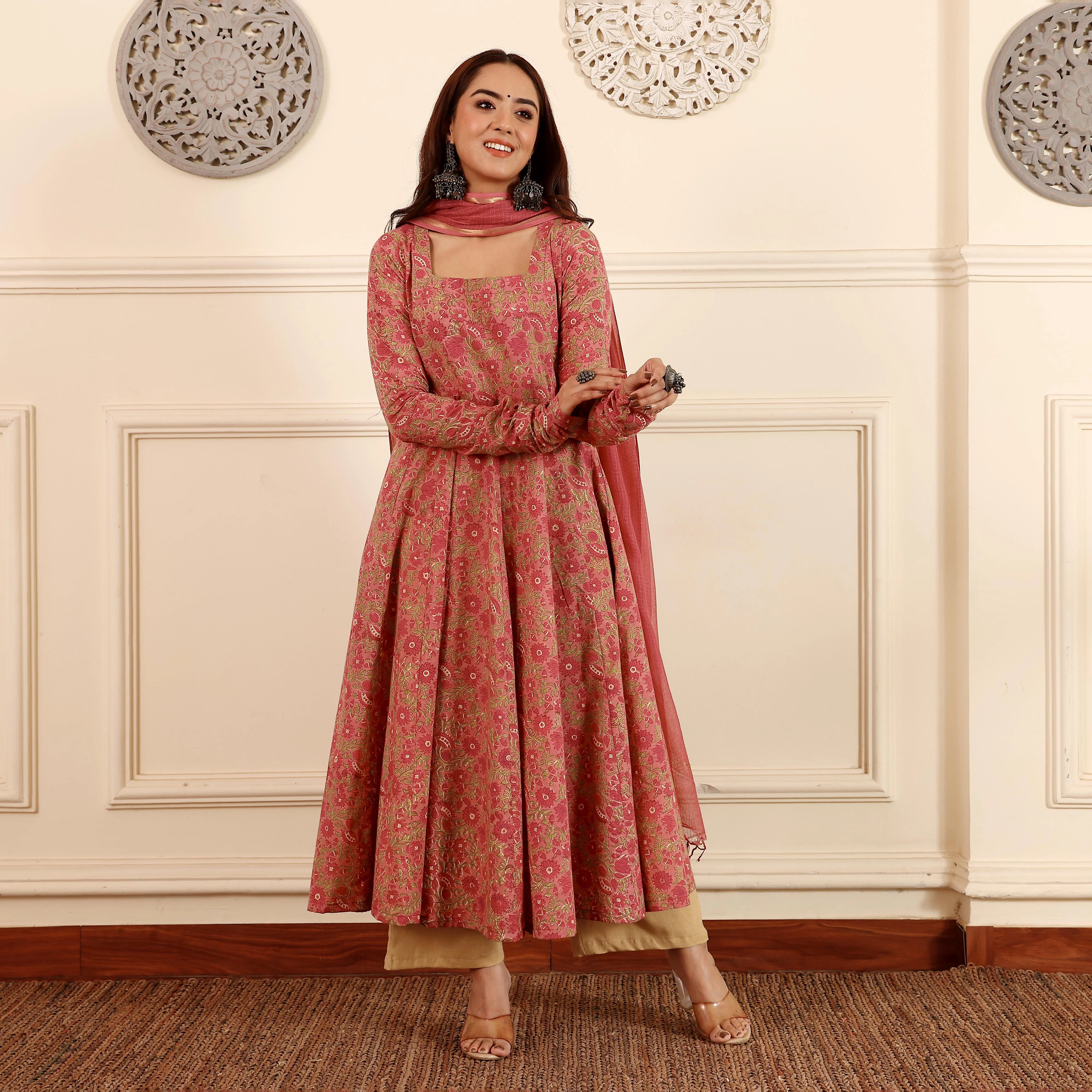 Adanya Hand Block Cotton Kalidar Set - Image 6