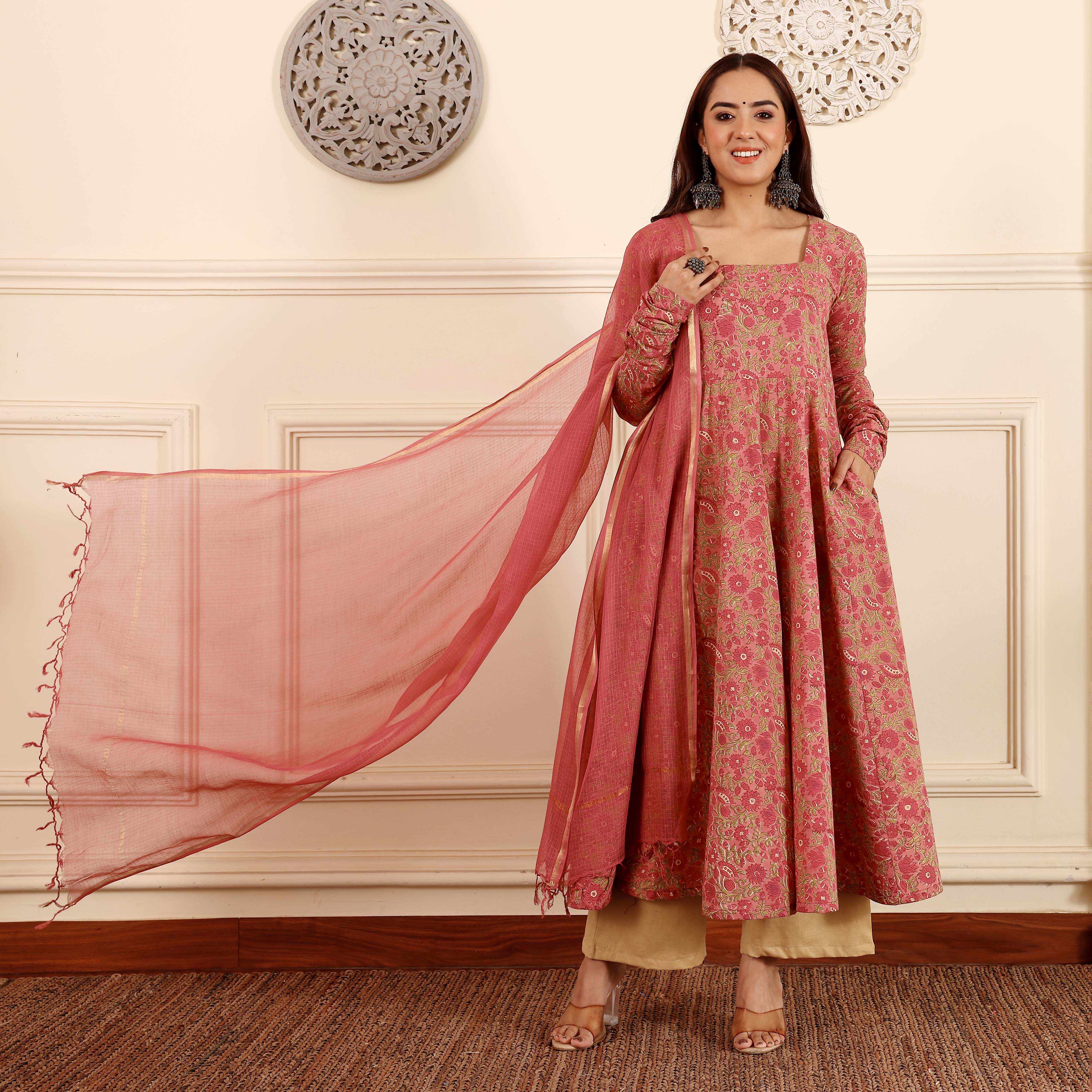 Adanya Hand Block Cotton Kalidar Set - Image 7