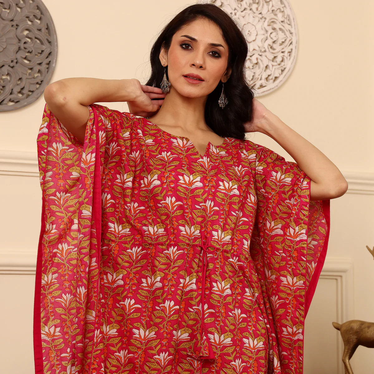 Afsa Cotton Printed Kaftan - Image 2