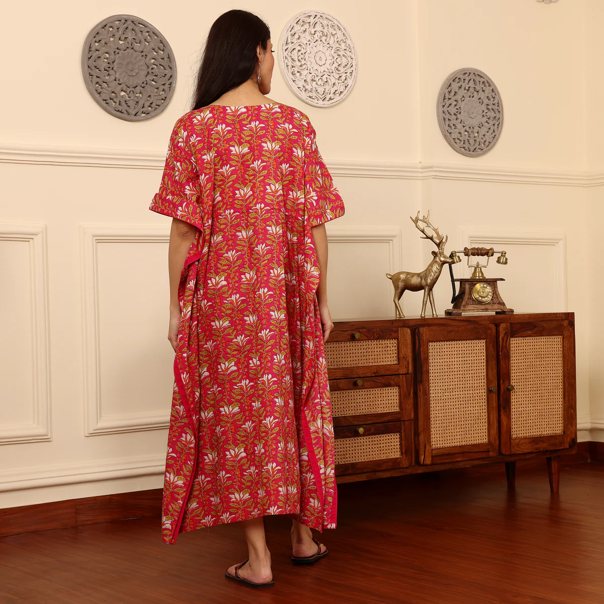 Afsa Cotton Printed Kaftan - Image 5