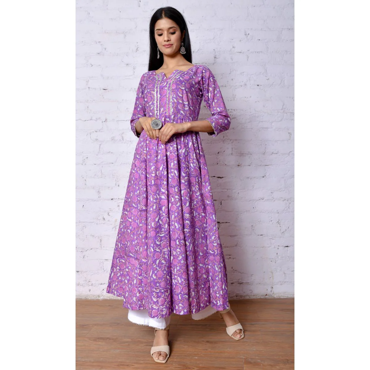 Akusha Cotton Block Printed Kurta - Image 3