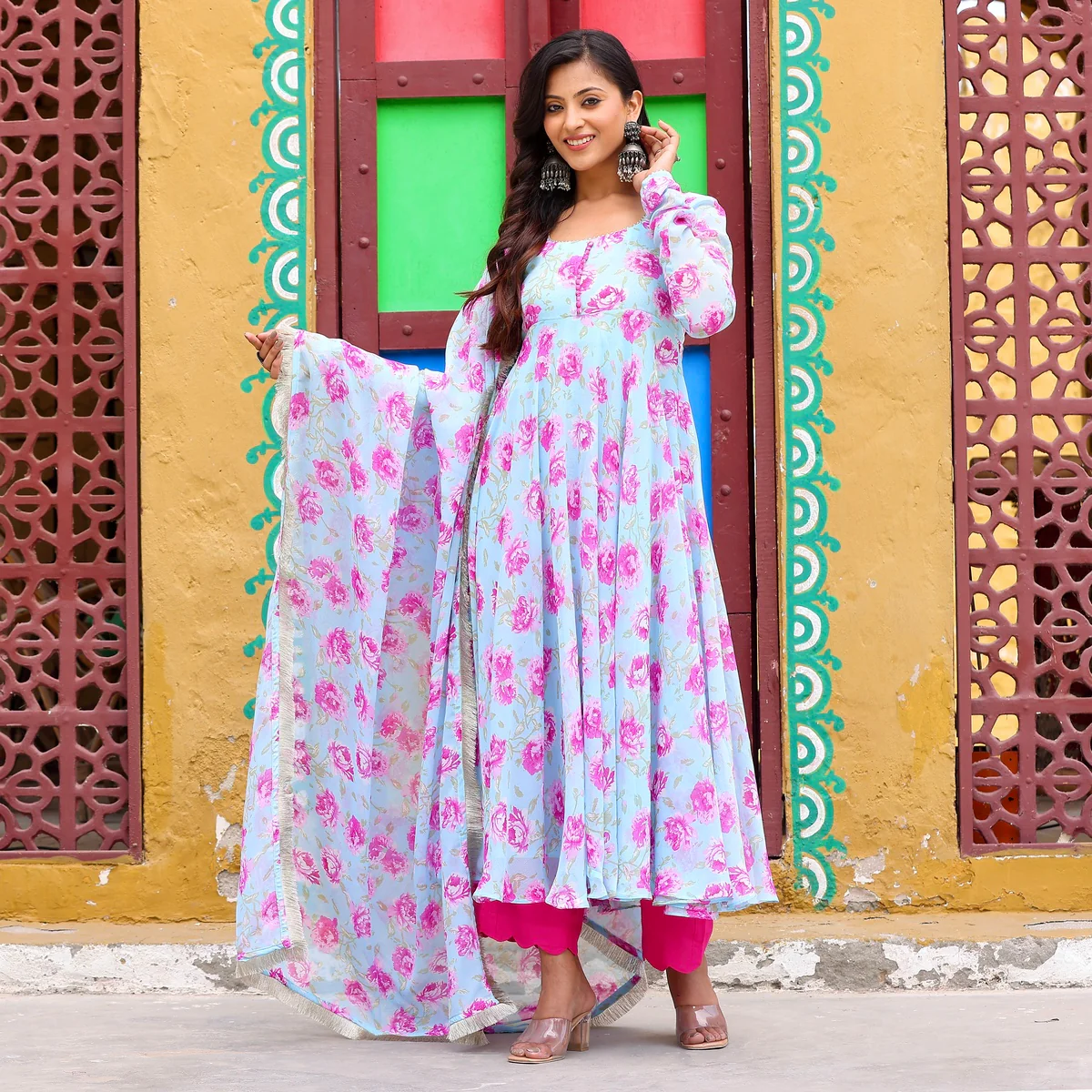 Anasha Rose Georgette Set - Image 2