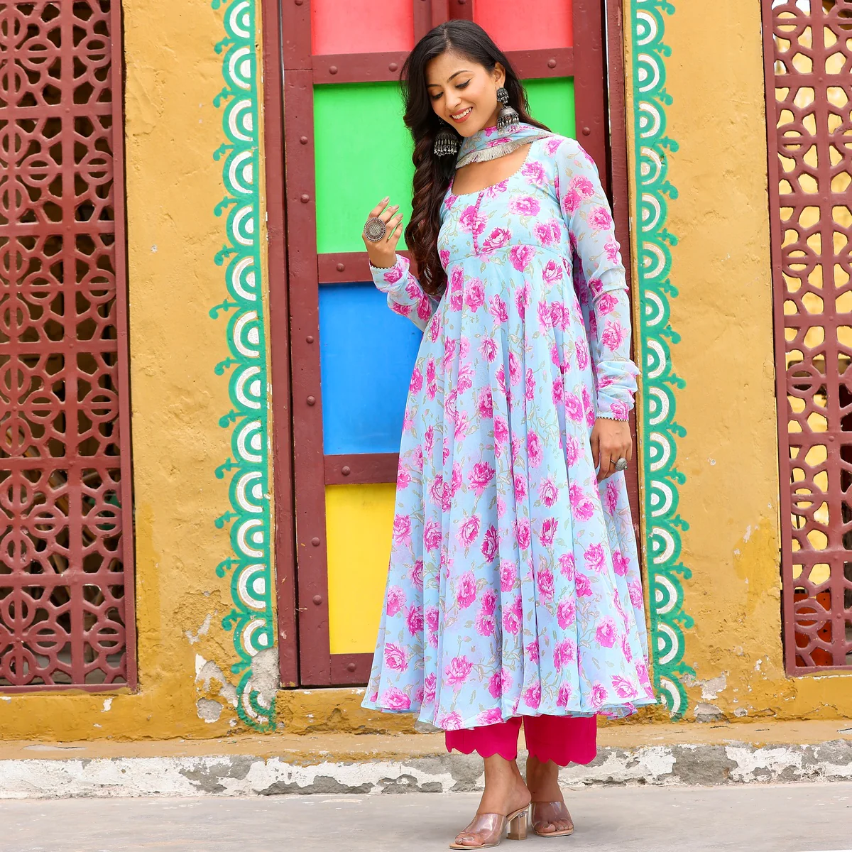 Anasha Rose Georgette Set - Image 3