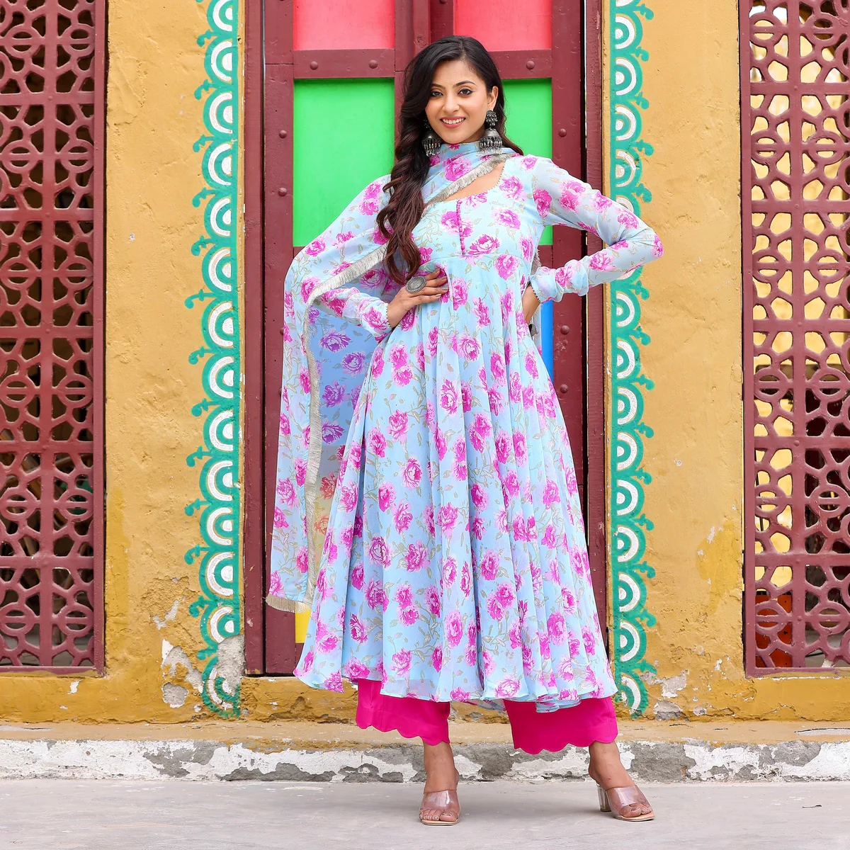 Anasha Rose Georgette Set - Image 5