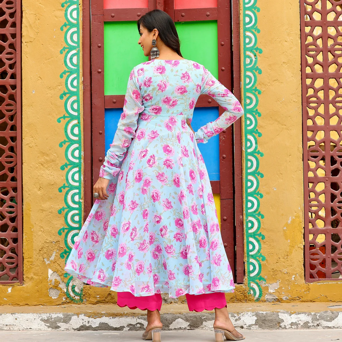 Anasha Rose Georgette Set - Image 7