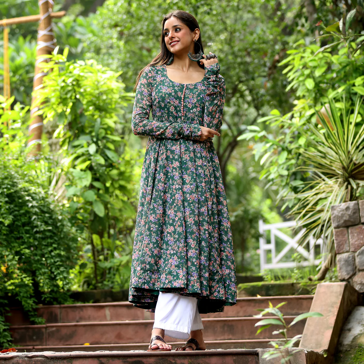 Anviriti  Floral Georgette Kurta - Image 2