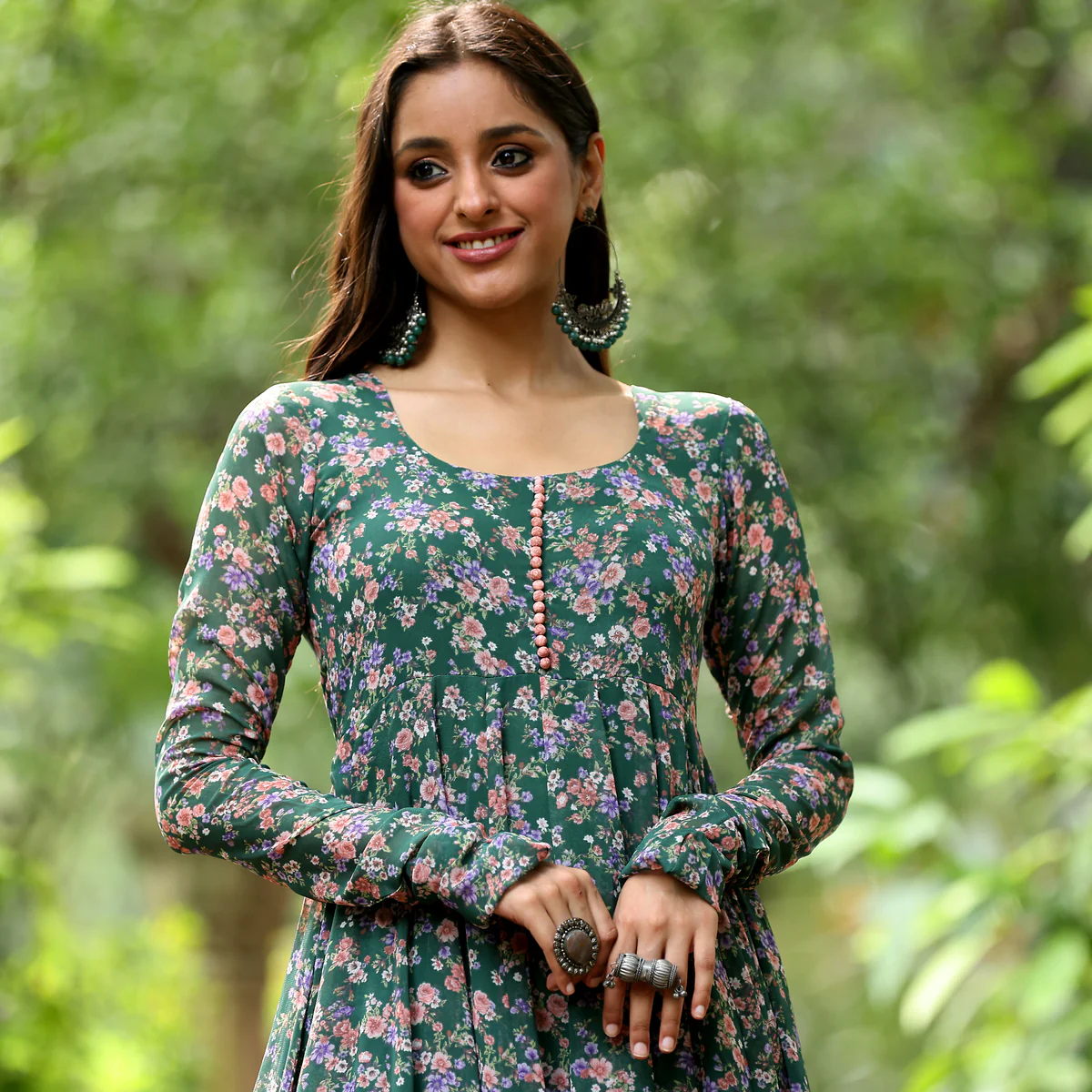 Anviriti  Floral Georgette Kurta - Image 3
