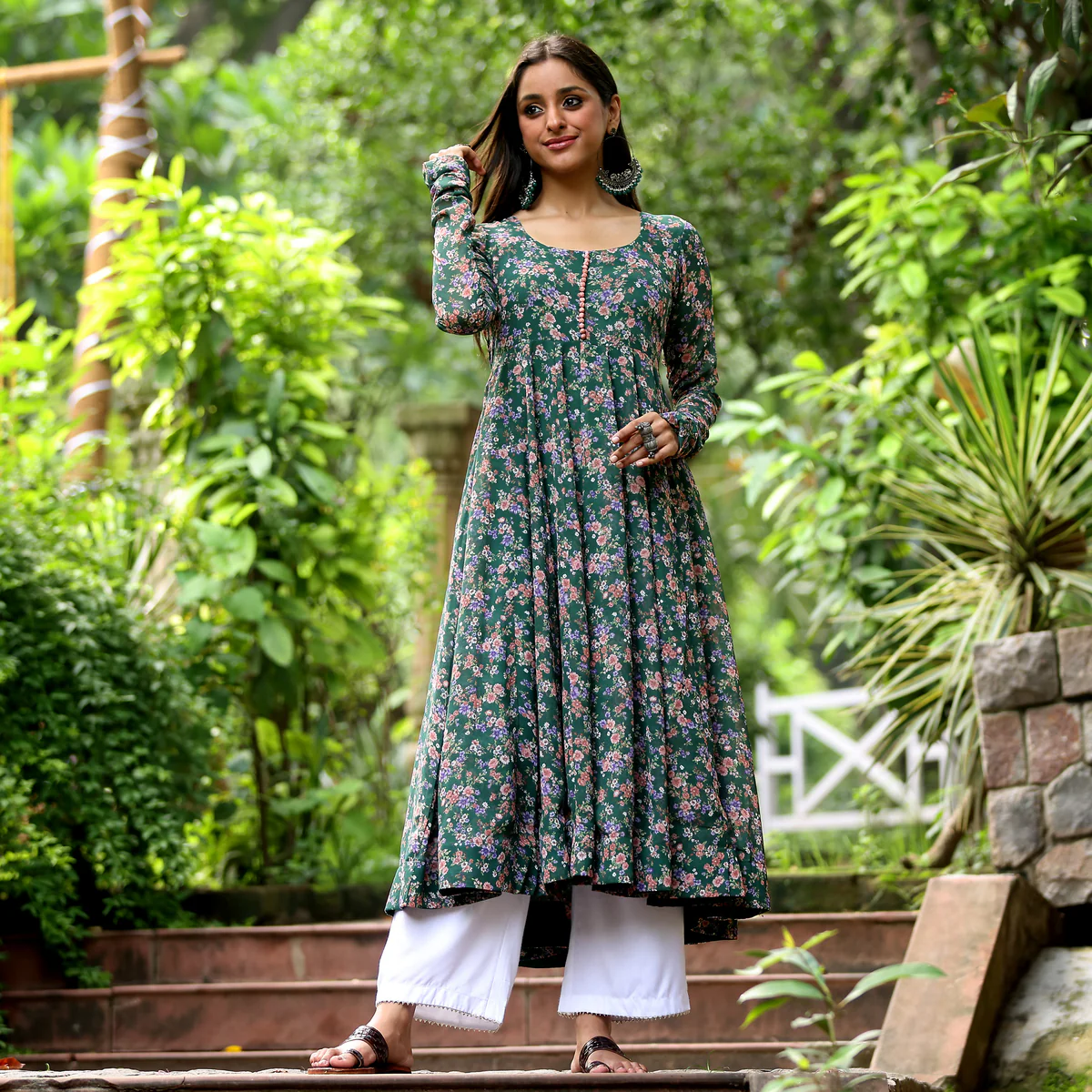 Anviriti  Floral Georgette Kurta - Image 4