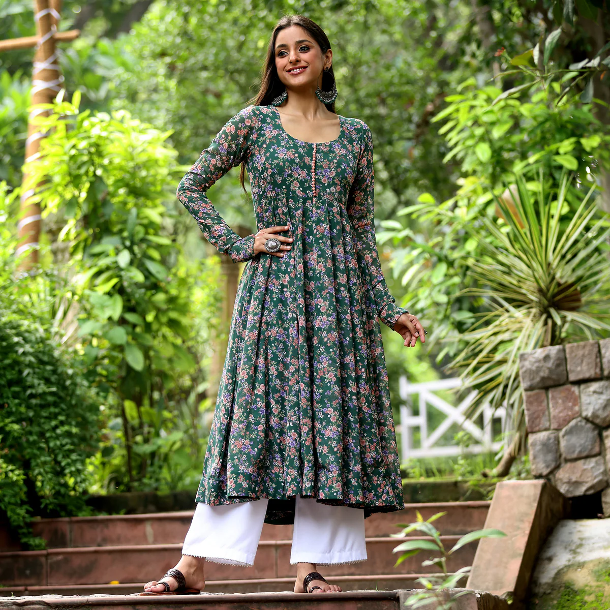 Anviriti  Floral Georgette Kurta - Image 6