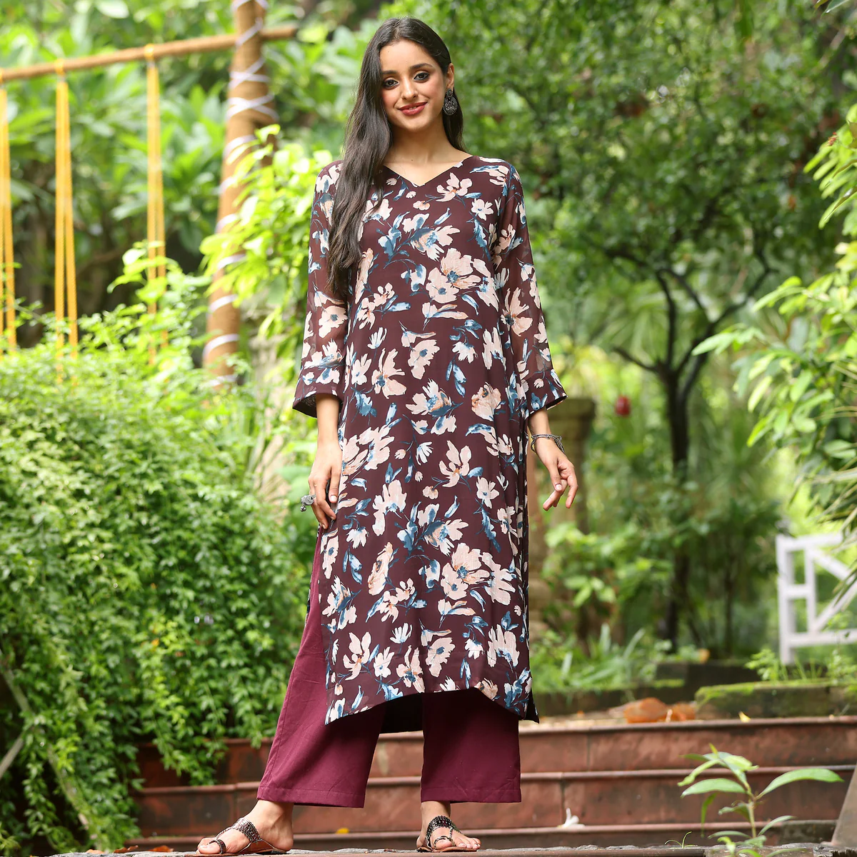 Asira Straight Georgette  Kurta - Image 3