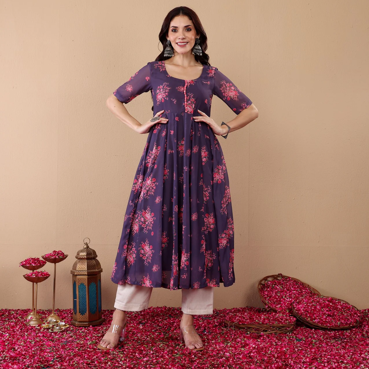 Avina Georgette Kalidaar Kurta - Image 4