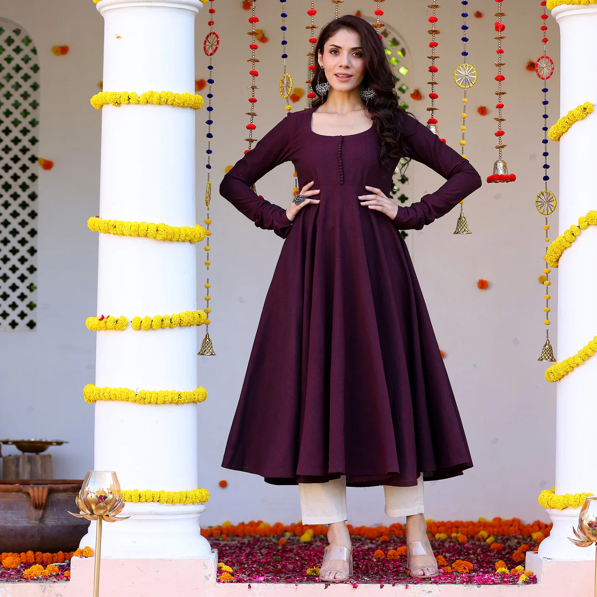 Ayrin linen cotton Gher Kurta - Image 3