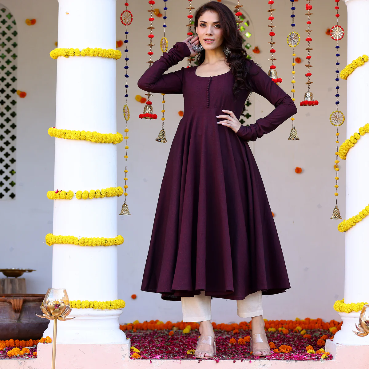 Ayrin linen cotton Gher Kurta - Image 4