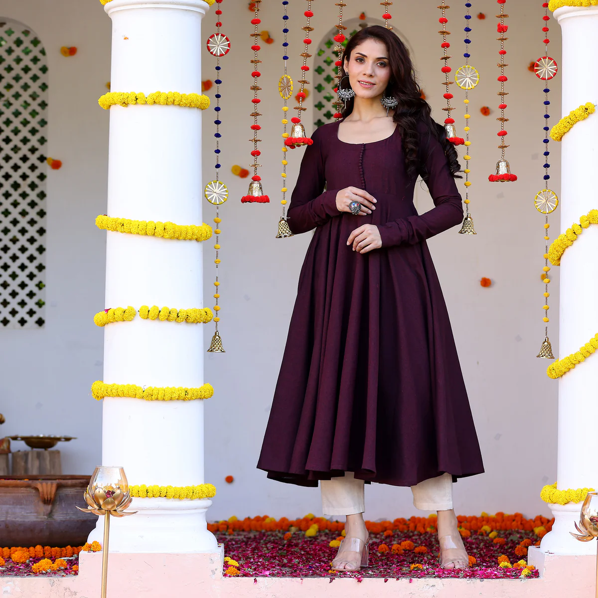 Ayrin linen cotton Gher Kurta - Image 5