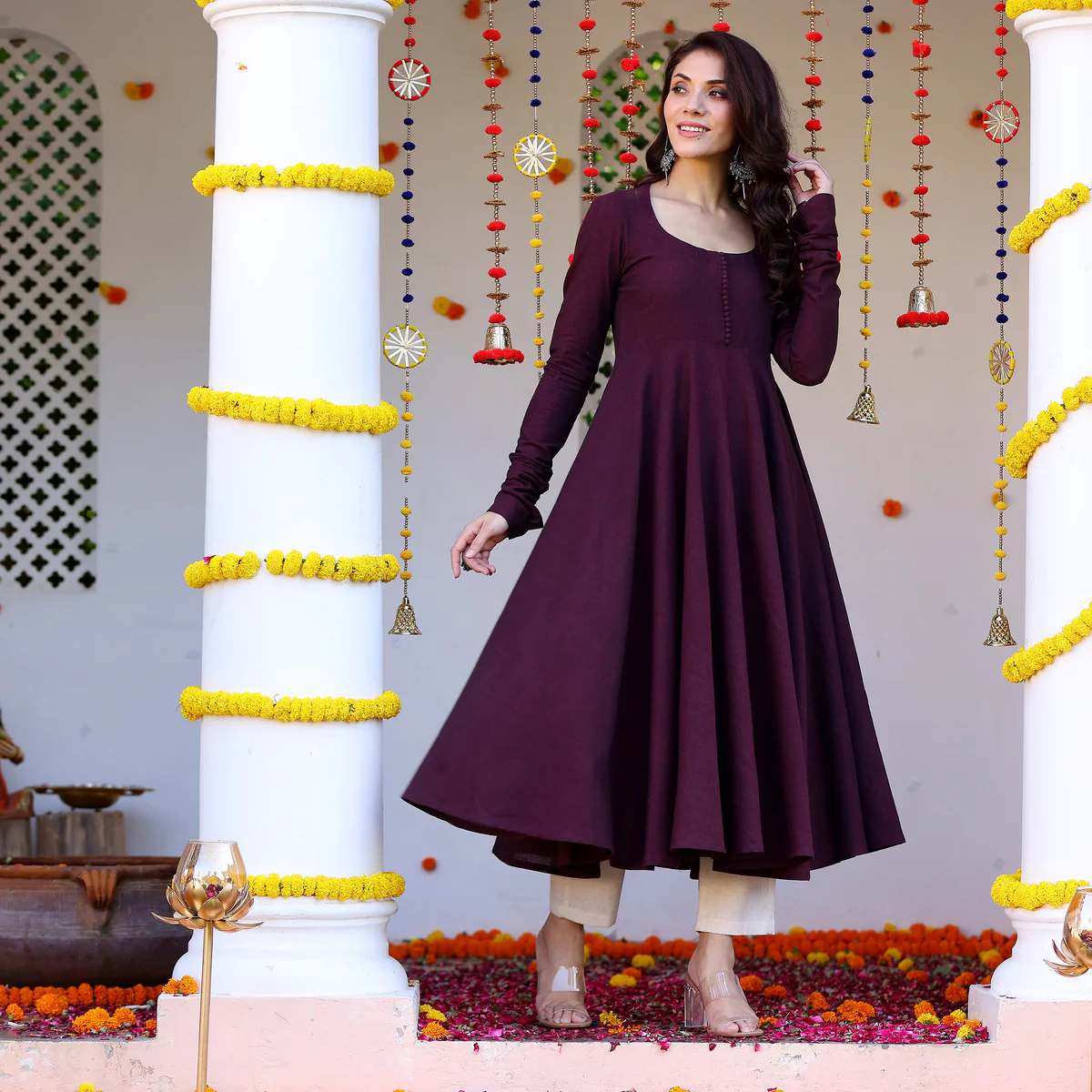 Ayrin linen cotton Gher Kurta - Image 7