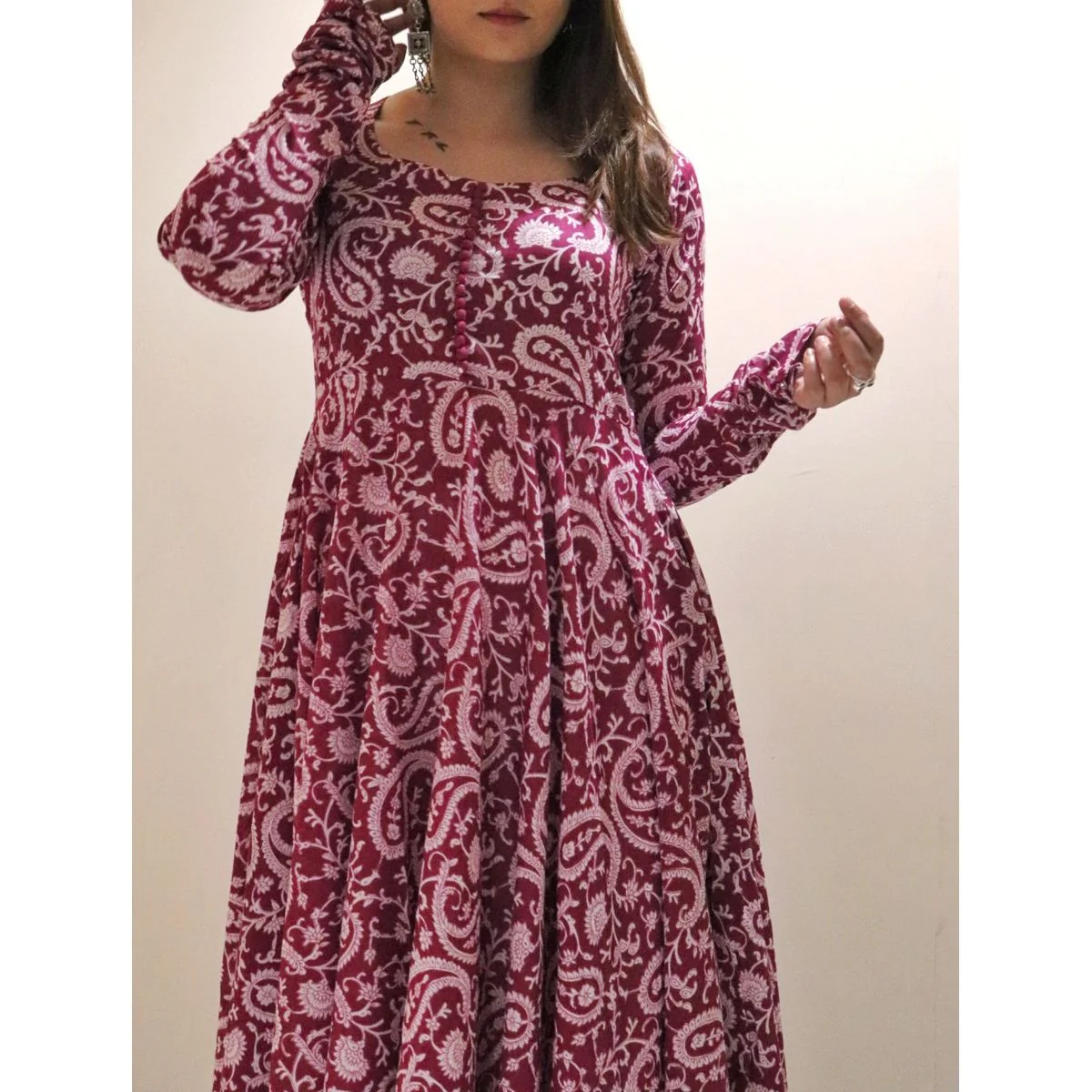 Banhi Paisley Gher Cotton Kurta - Image 4