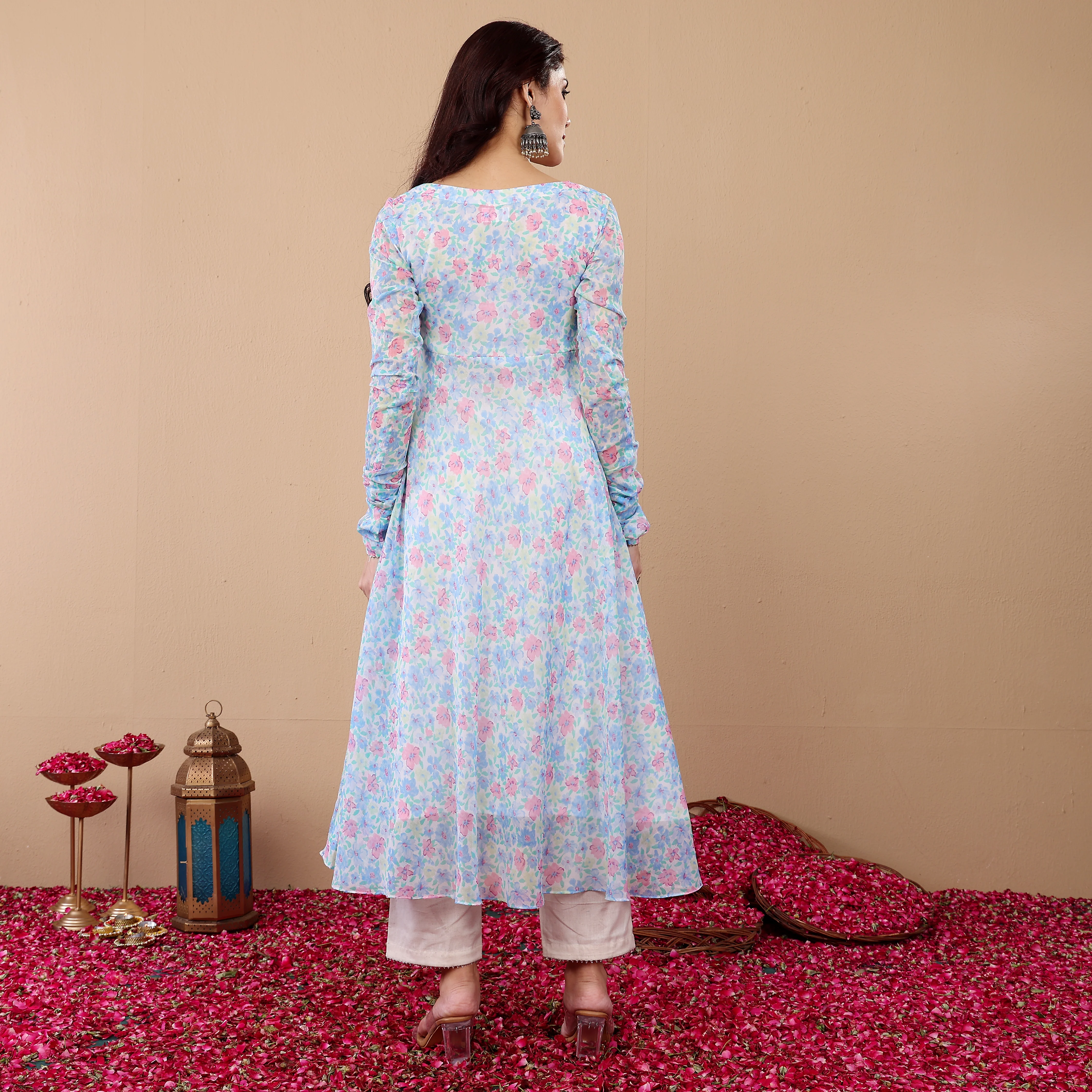 Bina Floral Chiffon Kurta - Image 7