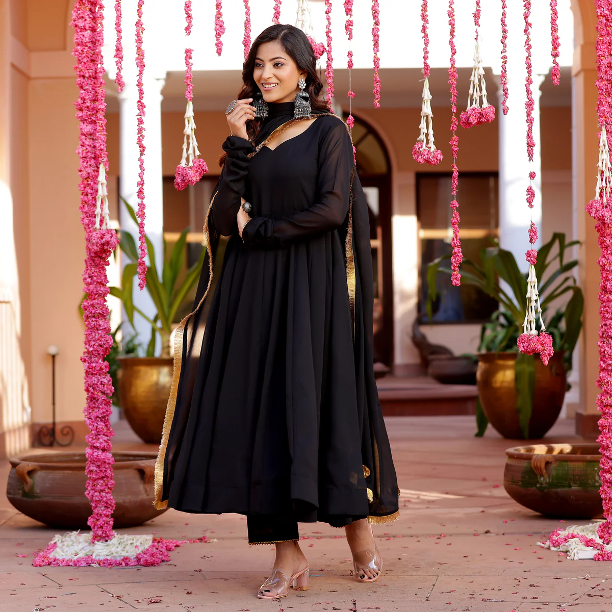 Black Kalira Georgette set - Image 2