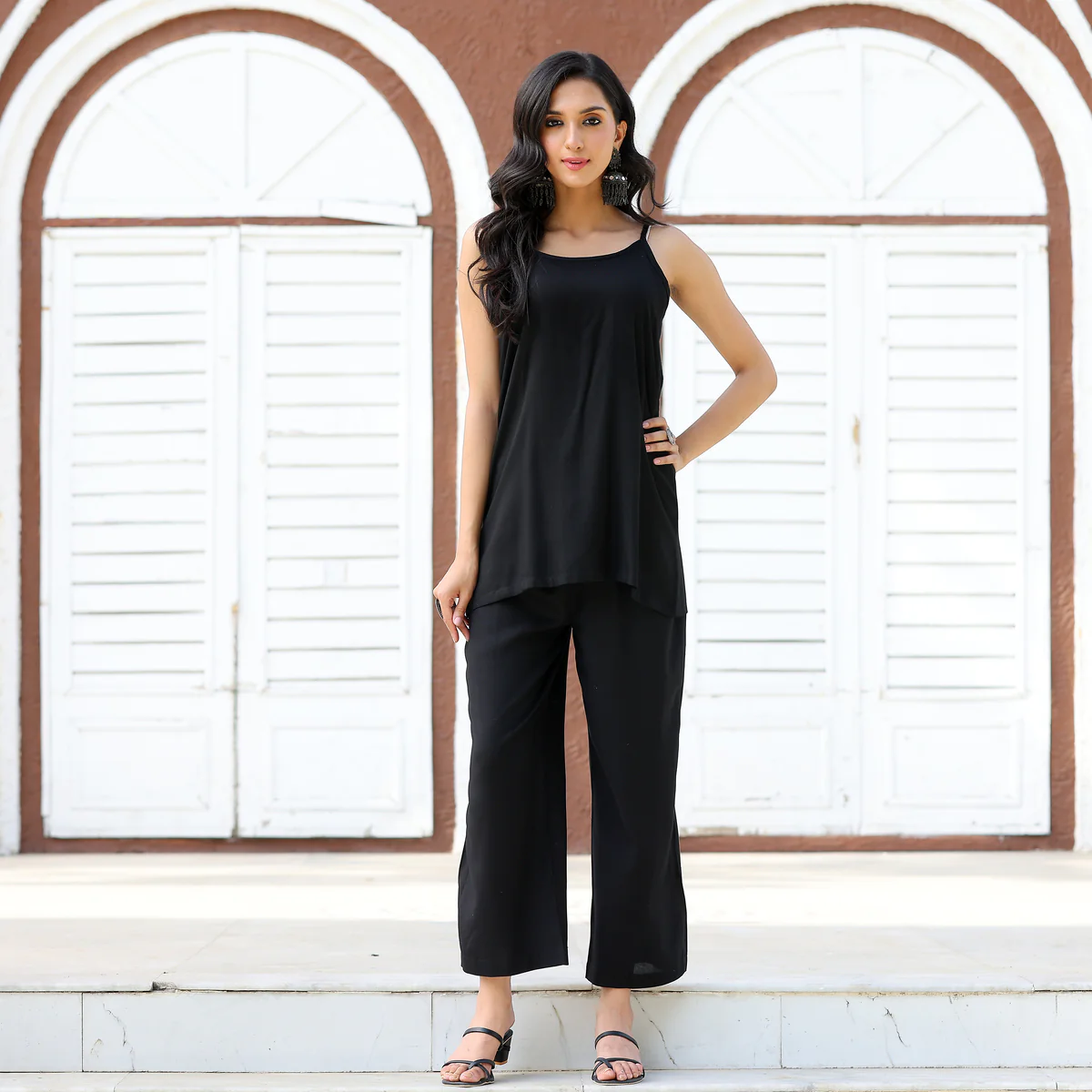 Black Shrug Angrakha Georgette Set - Image 7