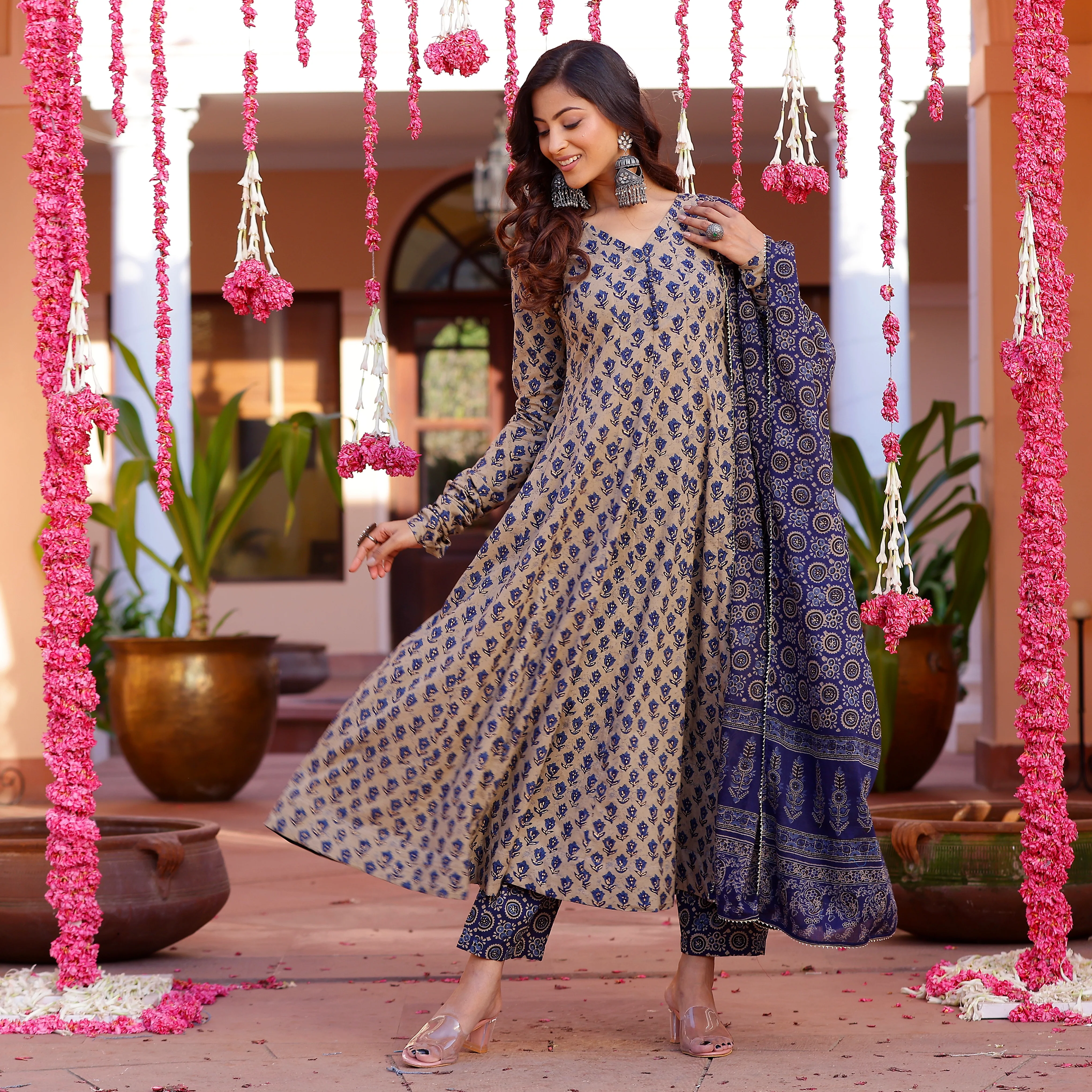 Blue tulip Anarkali set - Image 2