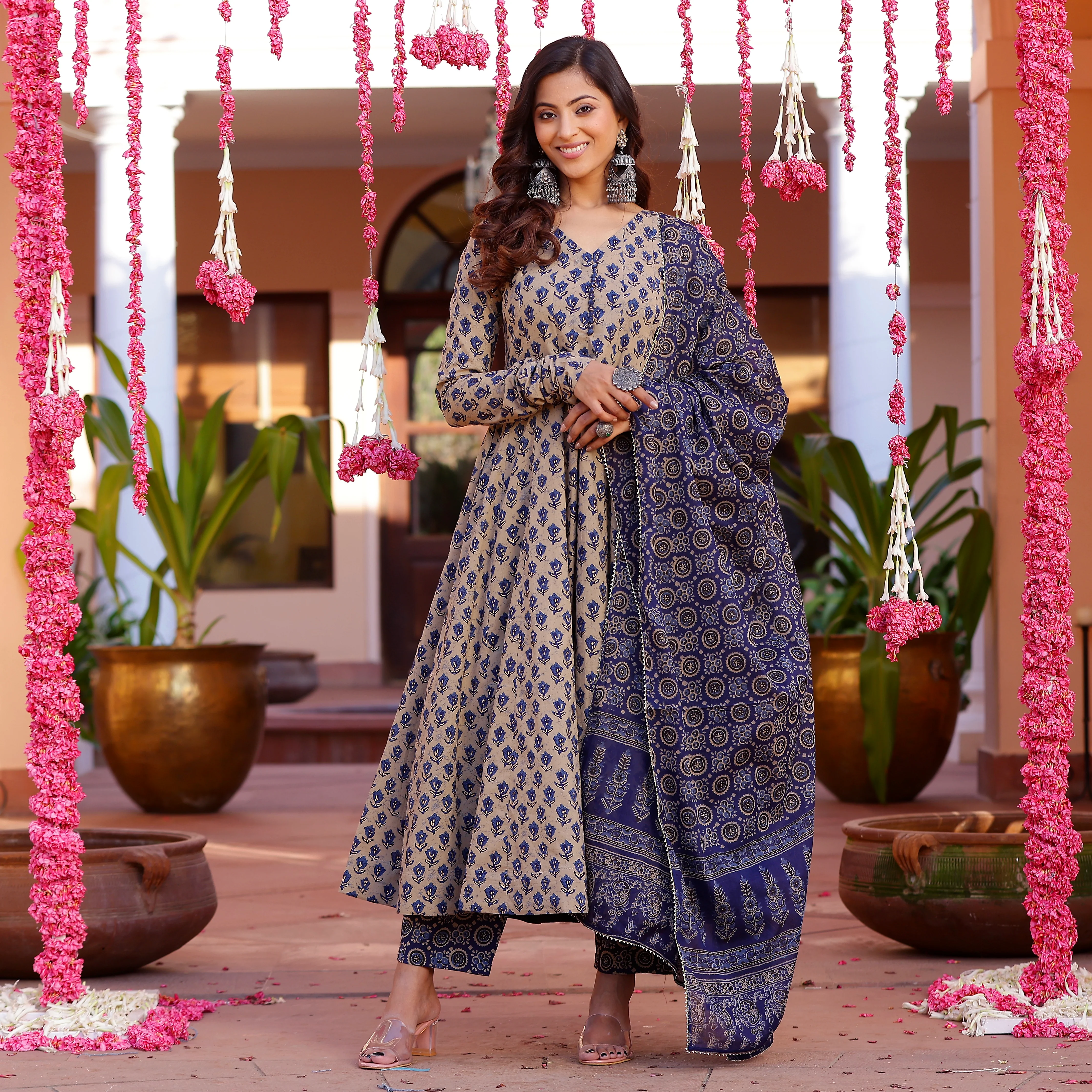 Blue tulip Anarkali set - Image 3