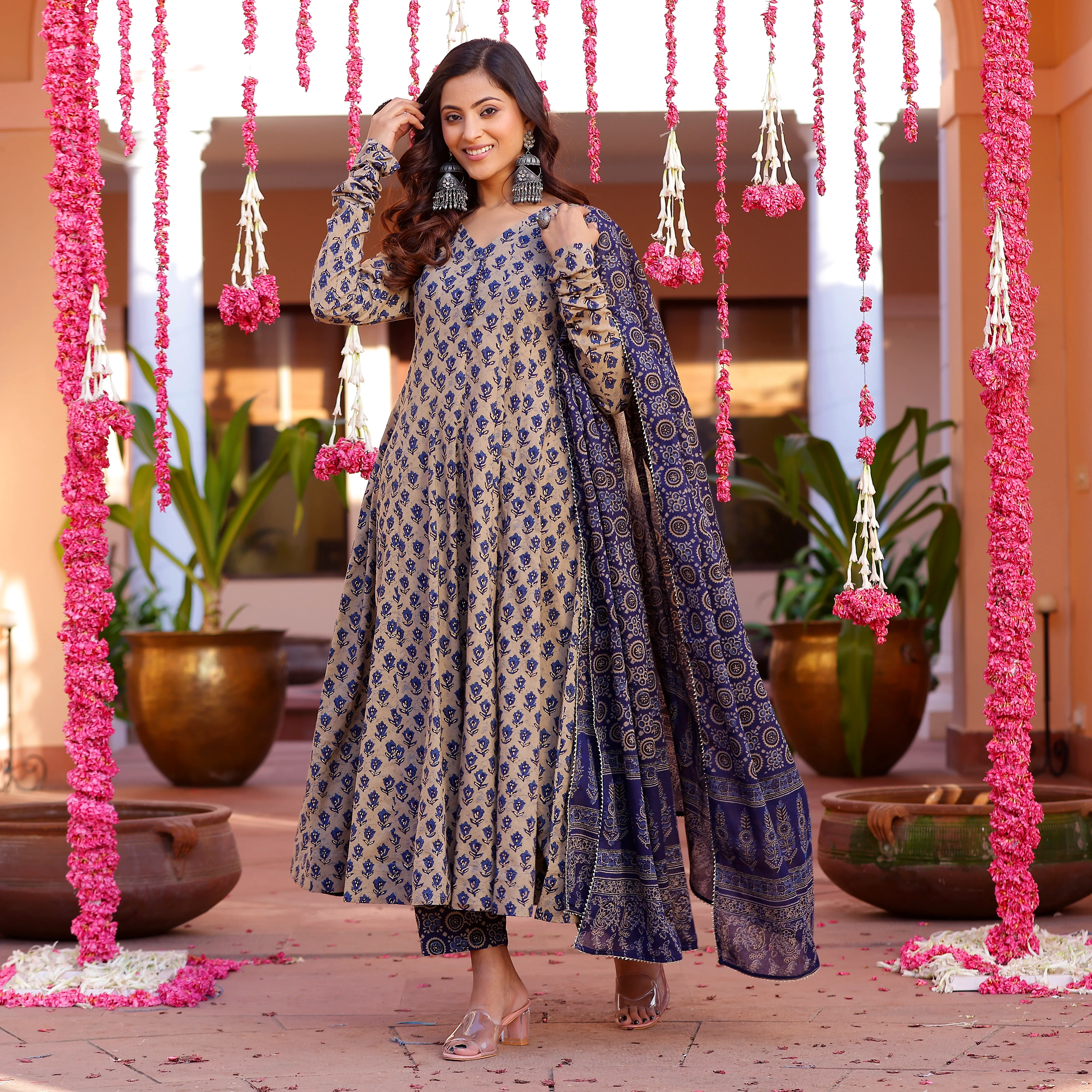 Blue tulip Anarkali set - Image 4