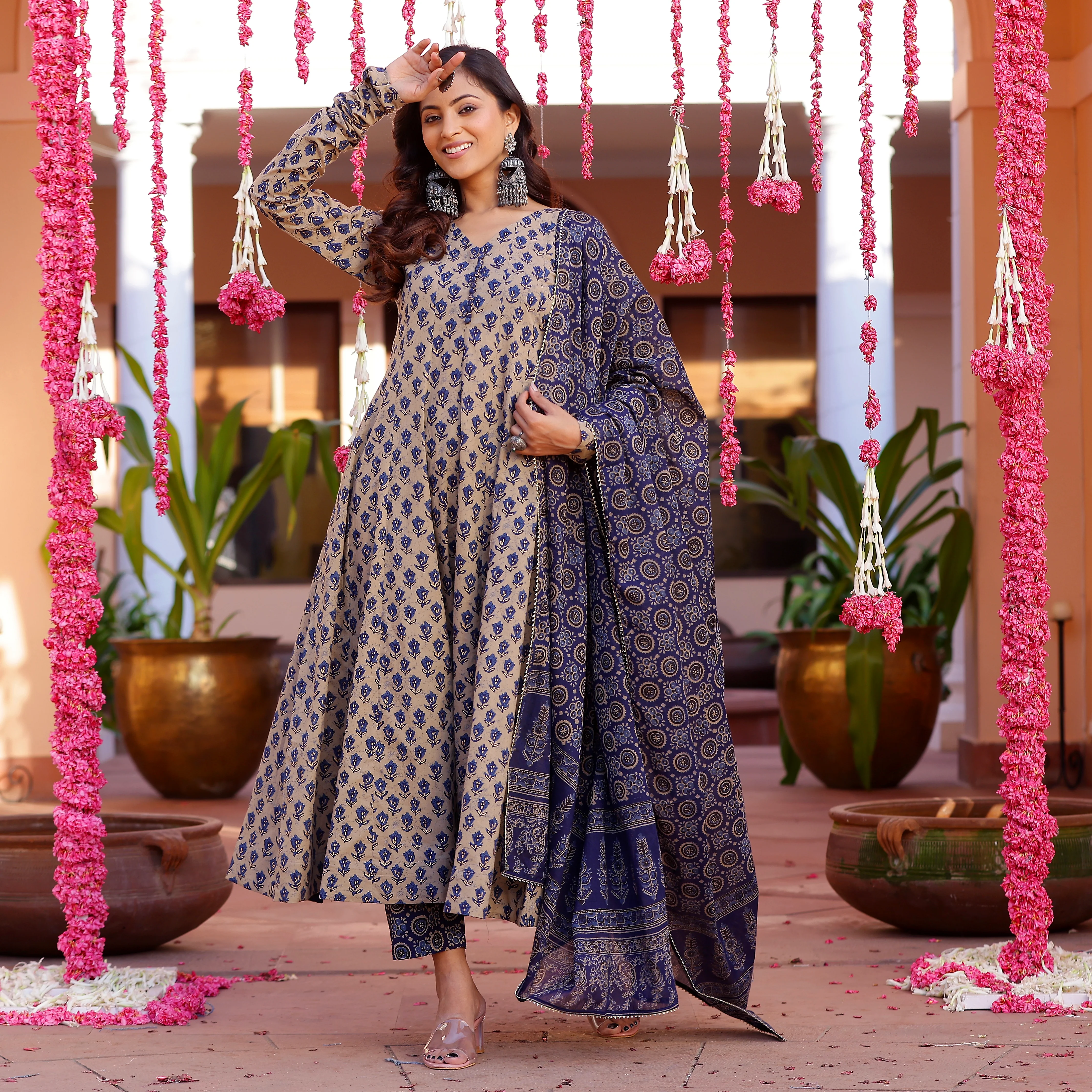 Blue tulip Anarkali set - Image 5