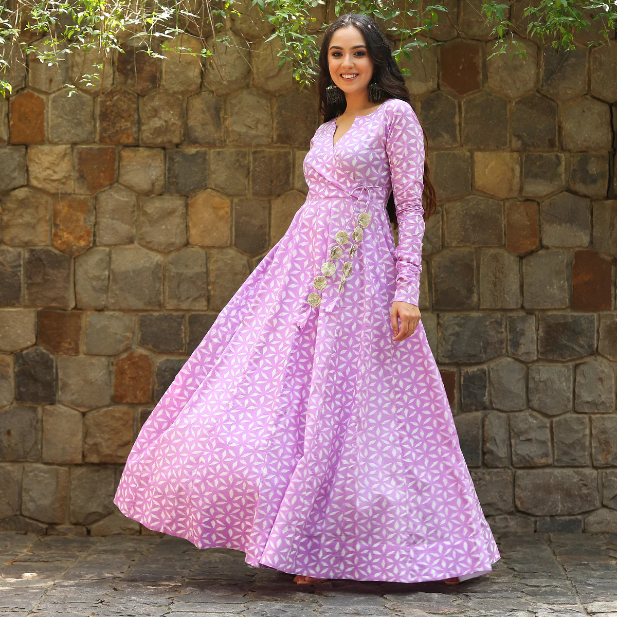Chandani  lavender angrakha - Image 2