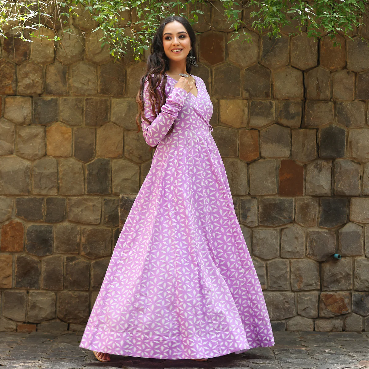Chandani  lavender angrakha - Image 3