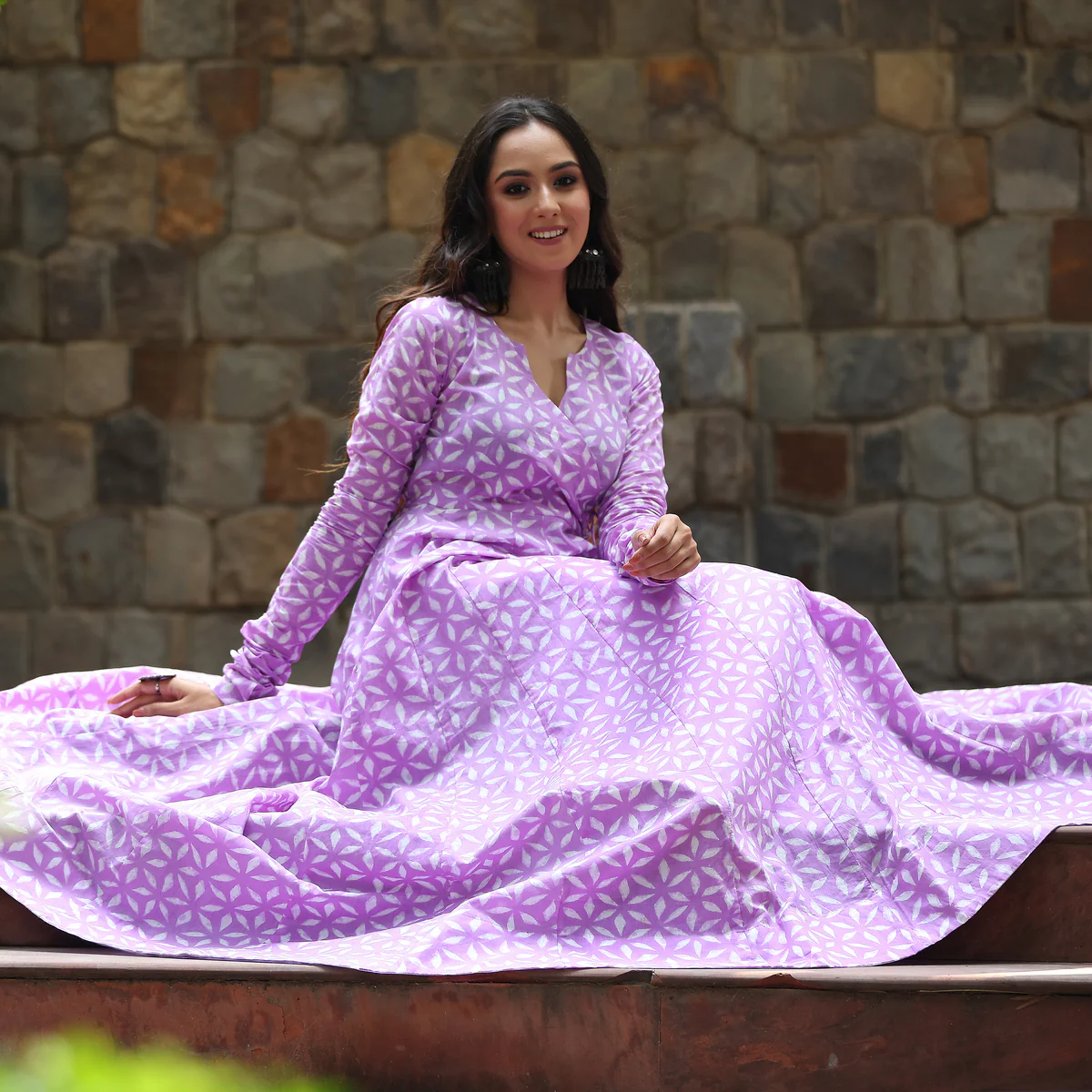 Chandani  lavender angrakha - Image 4