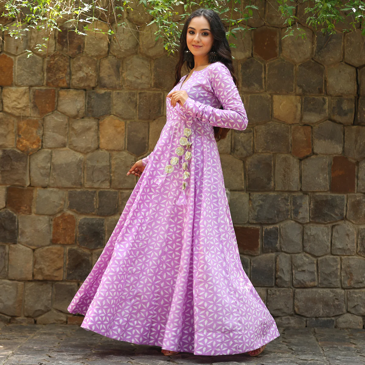 Chandani  lavender angrakha - Image 5