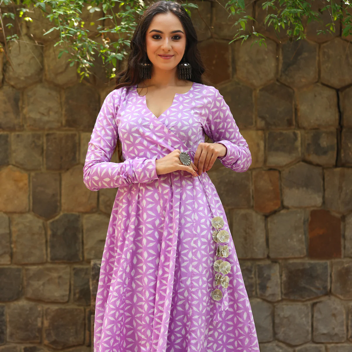 Chandani  lavender angrakha - Image 6