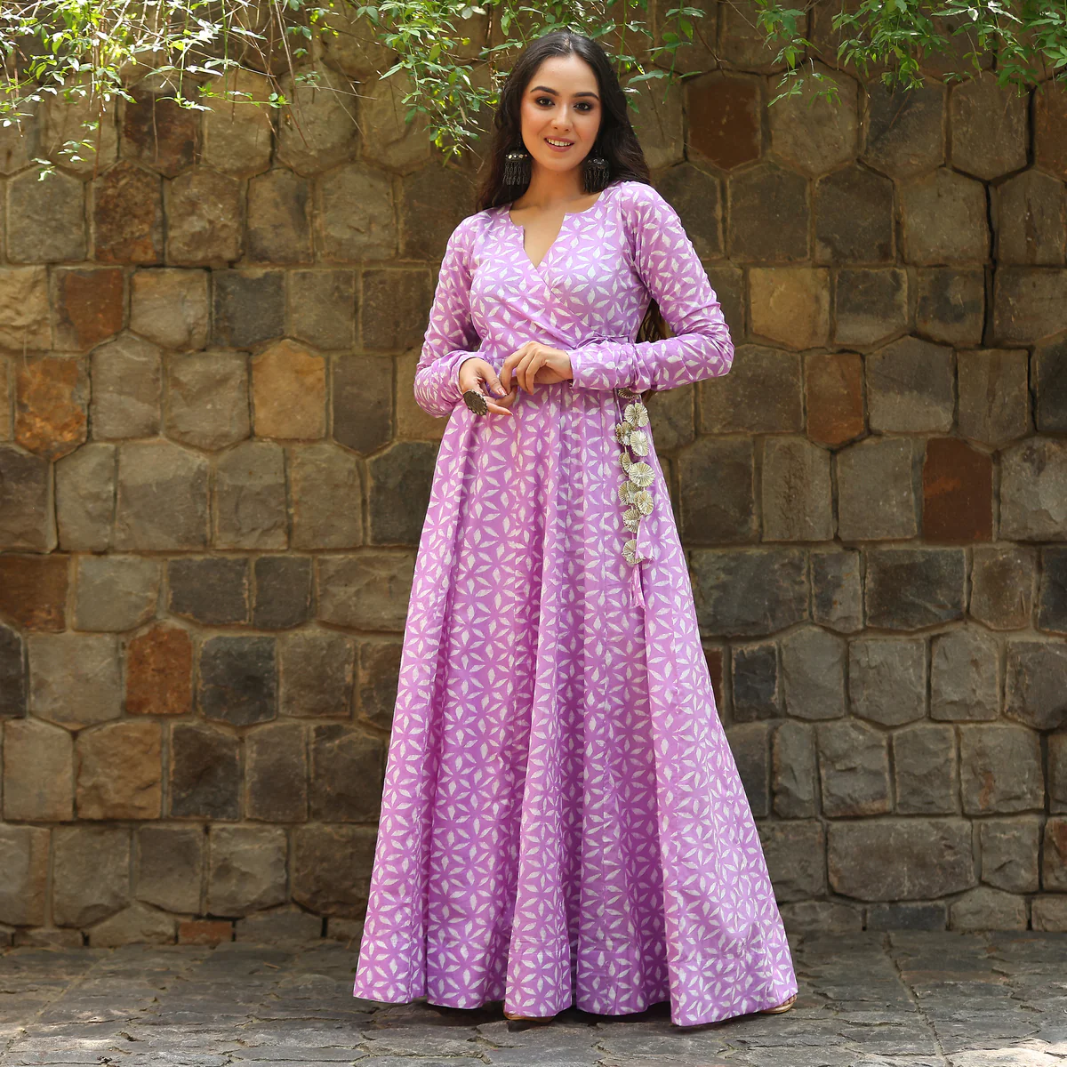 Chandani  lavender angrakha - Image 7