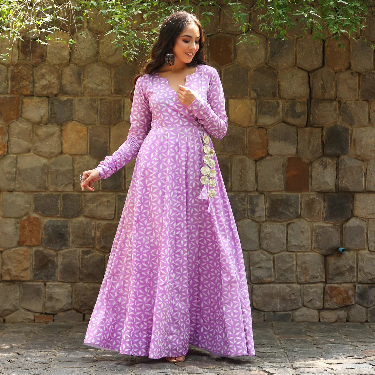 Chandani  lavender angrakha - Image 8