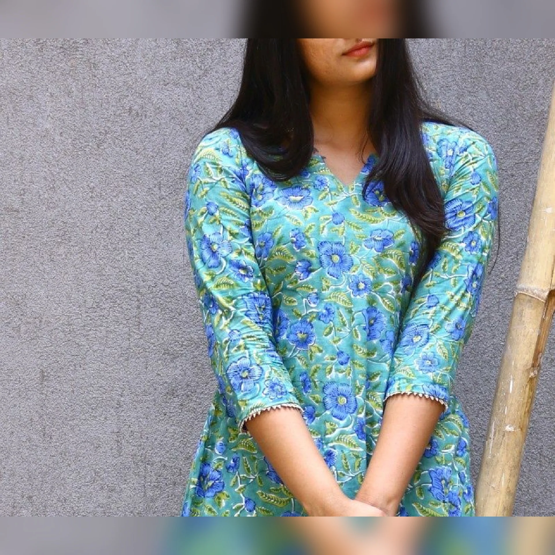 Dhriti phulkari Cotton Kurta - Image 4