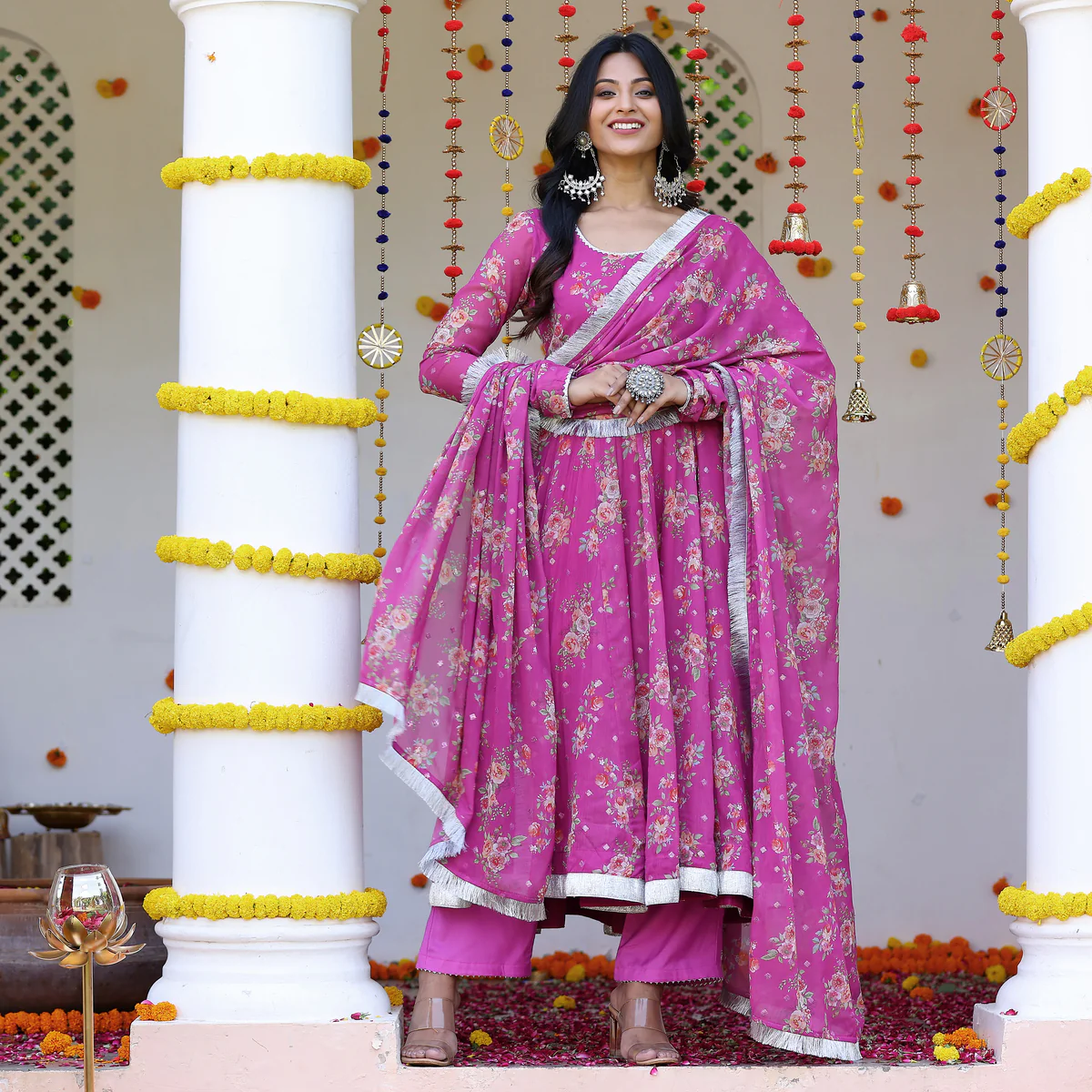 Pink Gota Georgette Set - Image 2