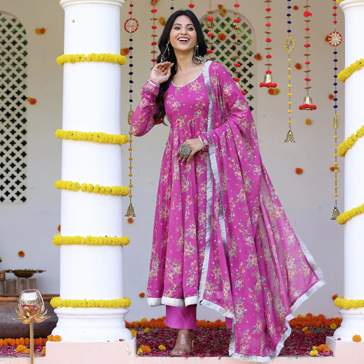 Pink Gota Georgette Set - Image 6