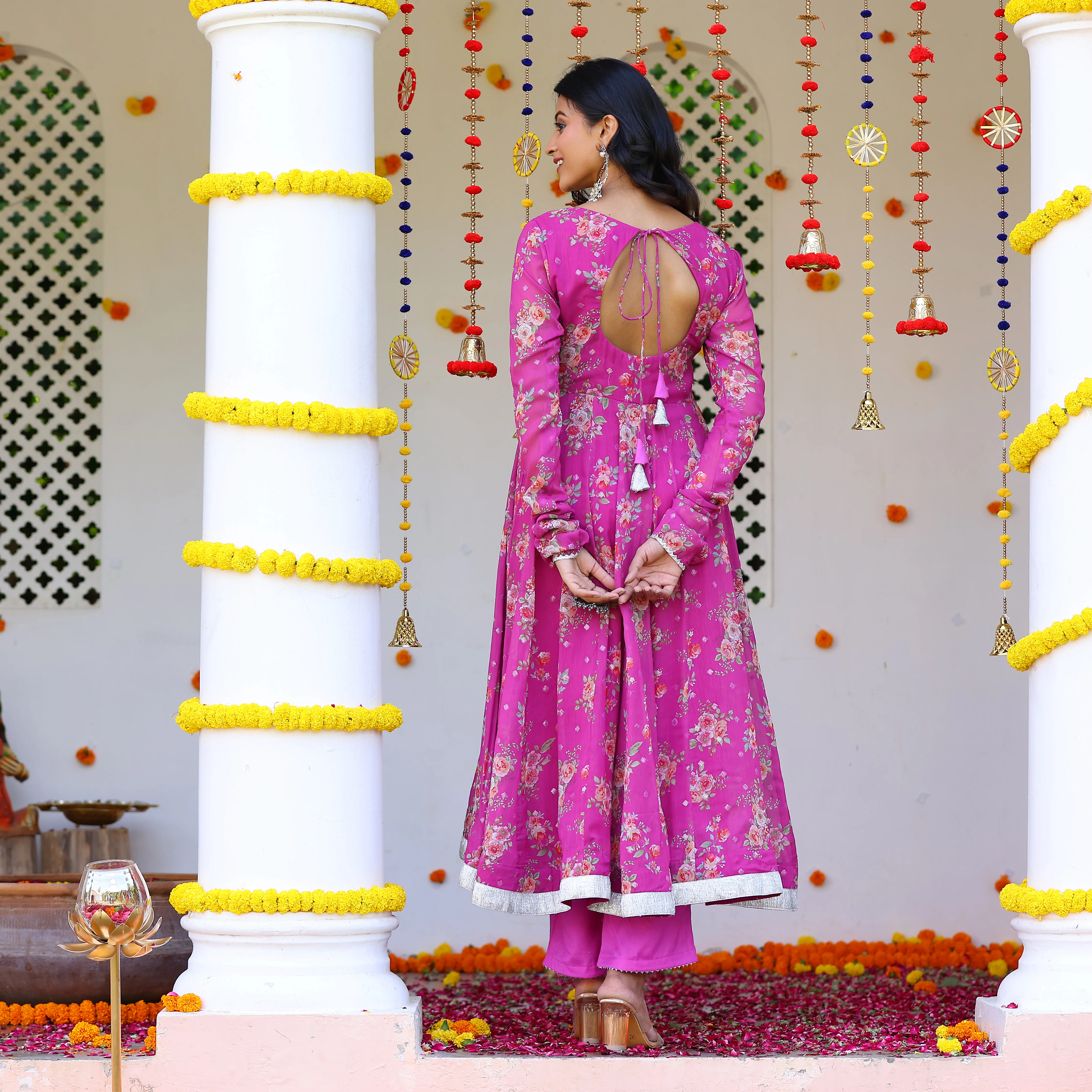 Pink Gota Georgette Set - Image 9