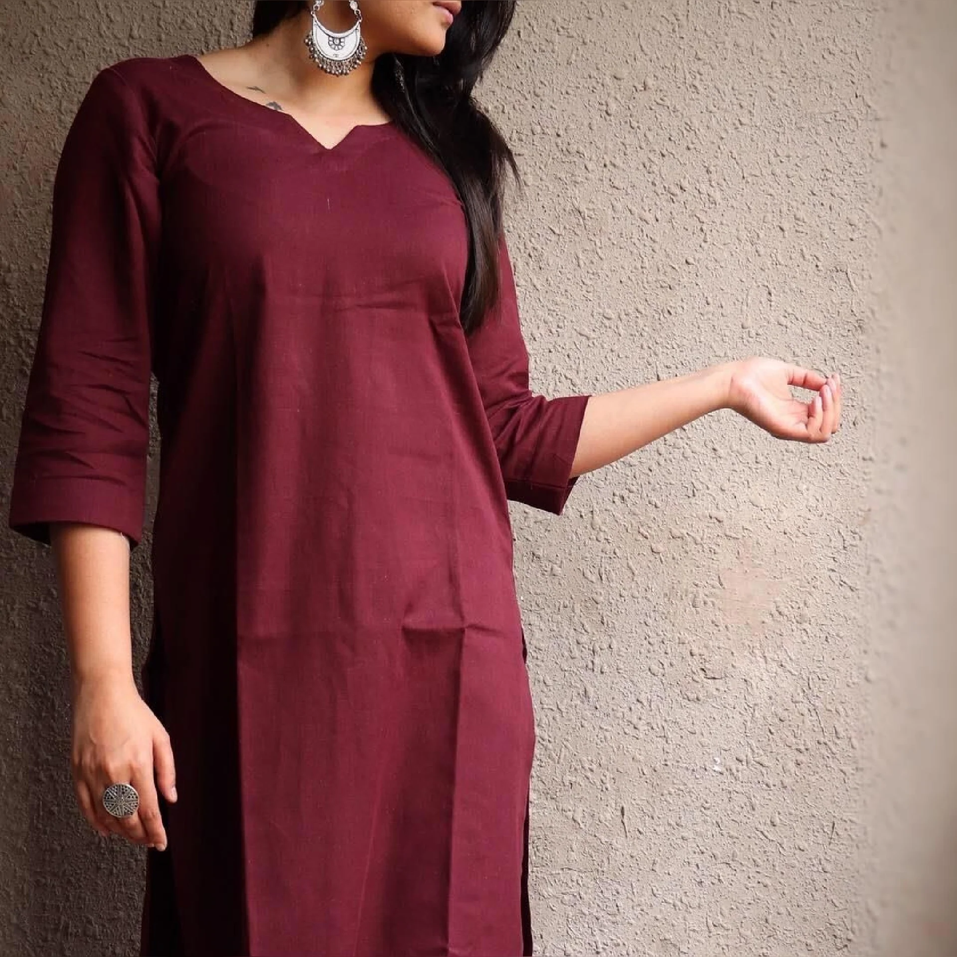 Ersheen Maroon Cotton Set - Image 3