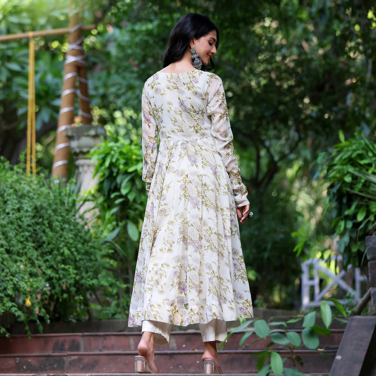 Esha Floral Georgette Kurta - Image 5