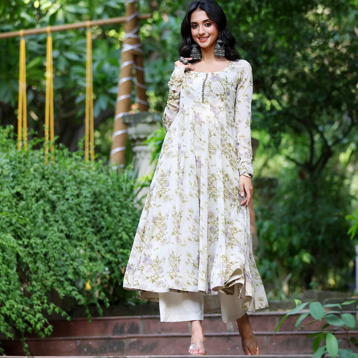 Esha Floral Georgette Kurta - Image 6
