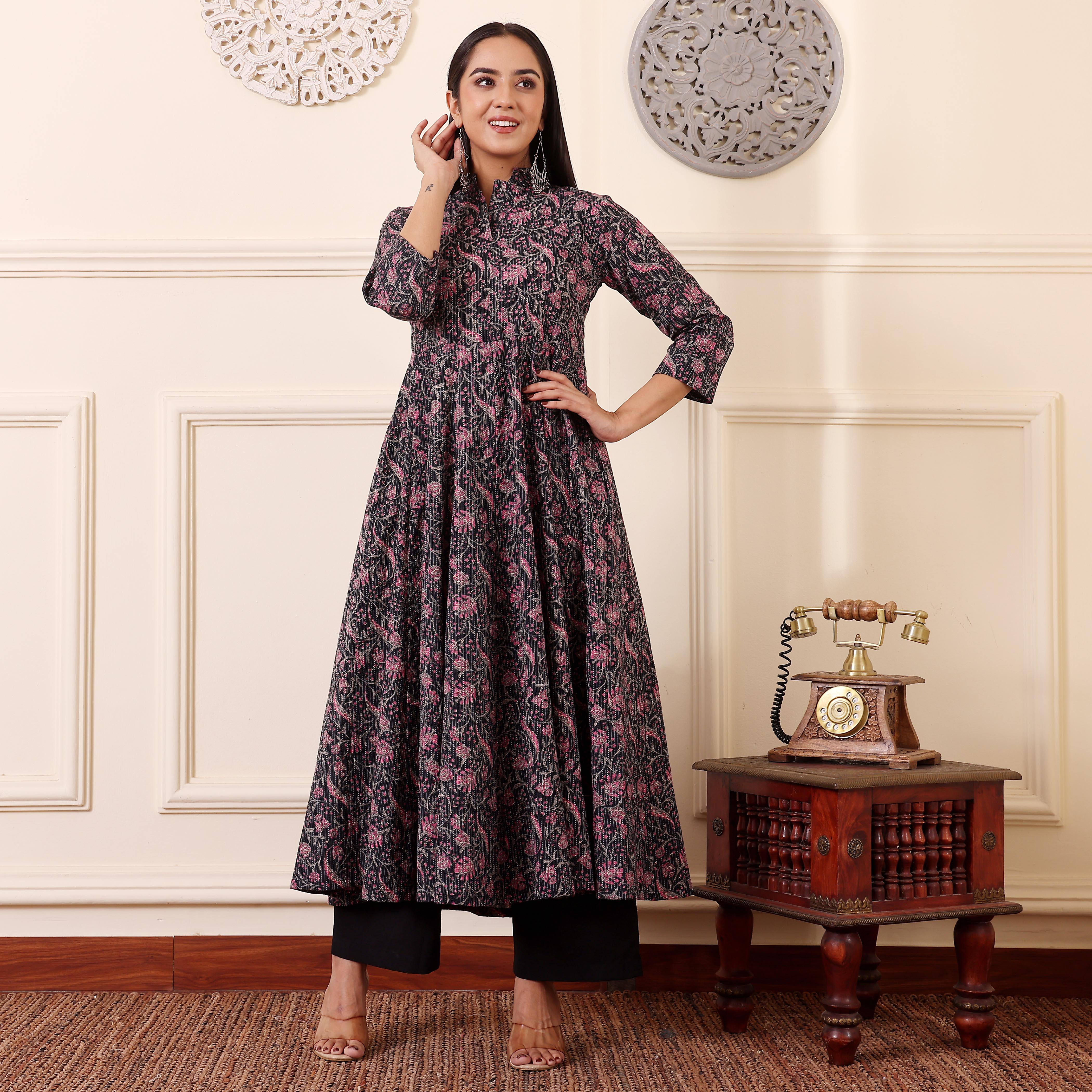 Faina Kantha Cotton Kurta - Image 4