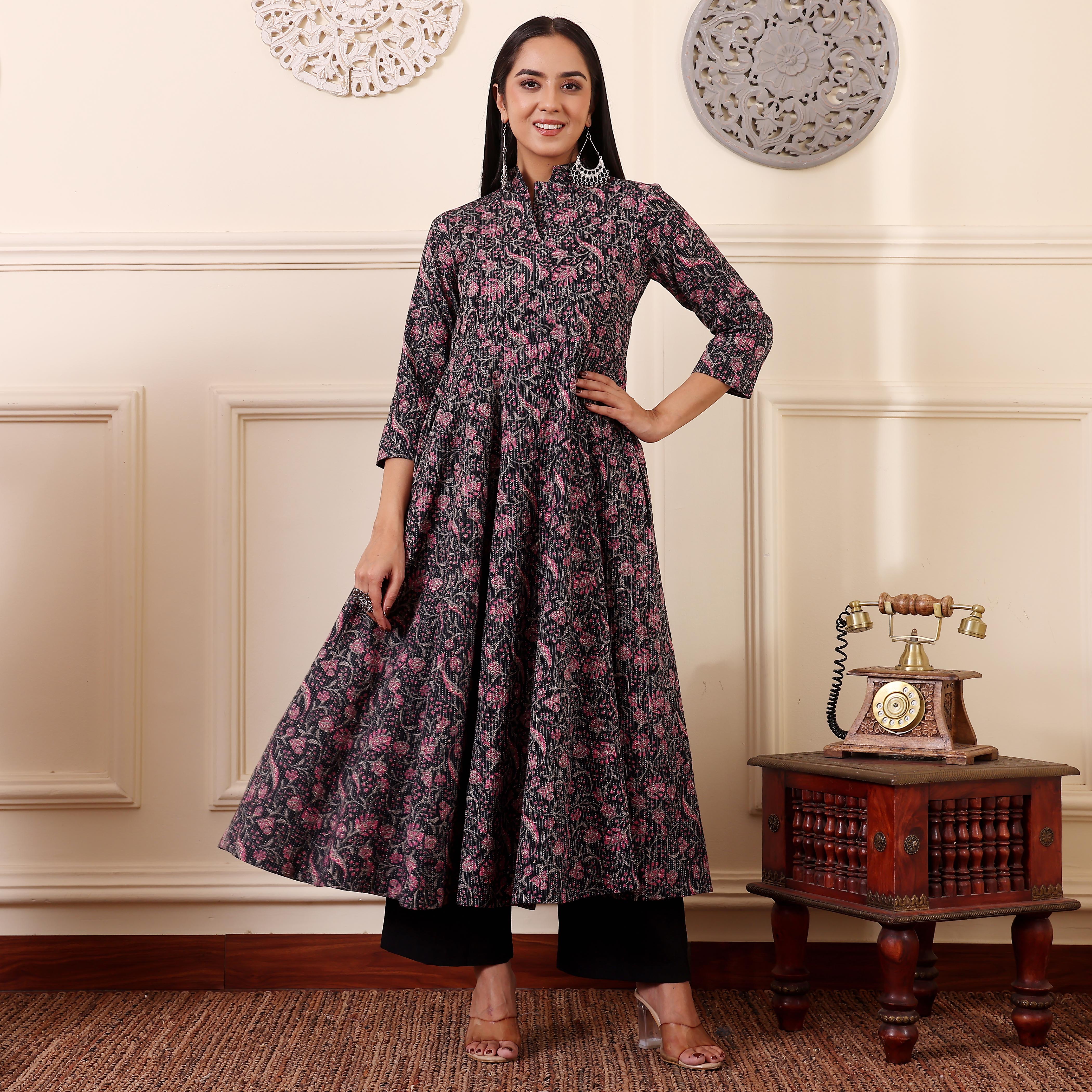 Faina Kantha Cotton Kurta - Image 6