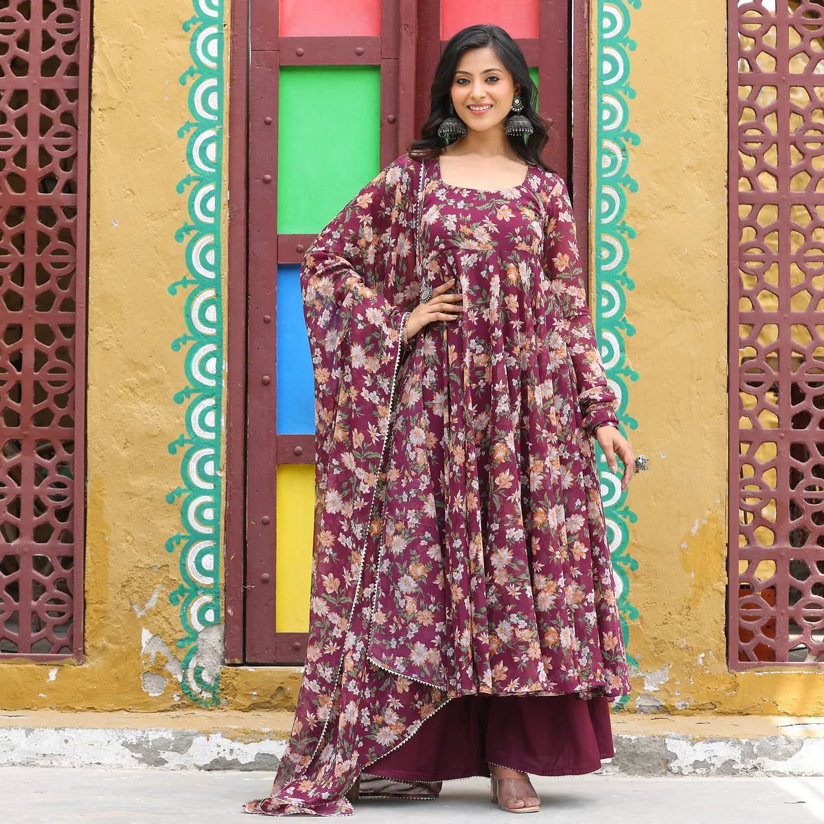 Falak Floral Chiffon Set - Image 4