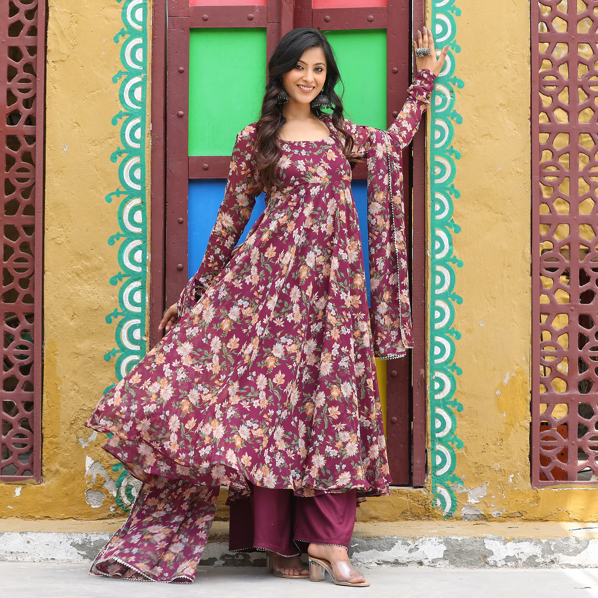 Falak Floral Chiffon Set - Image 5