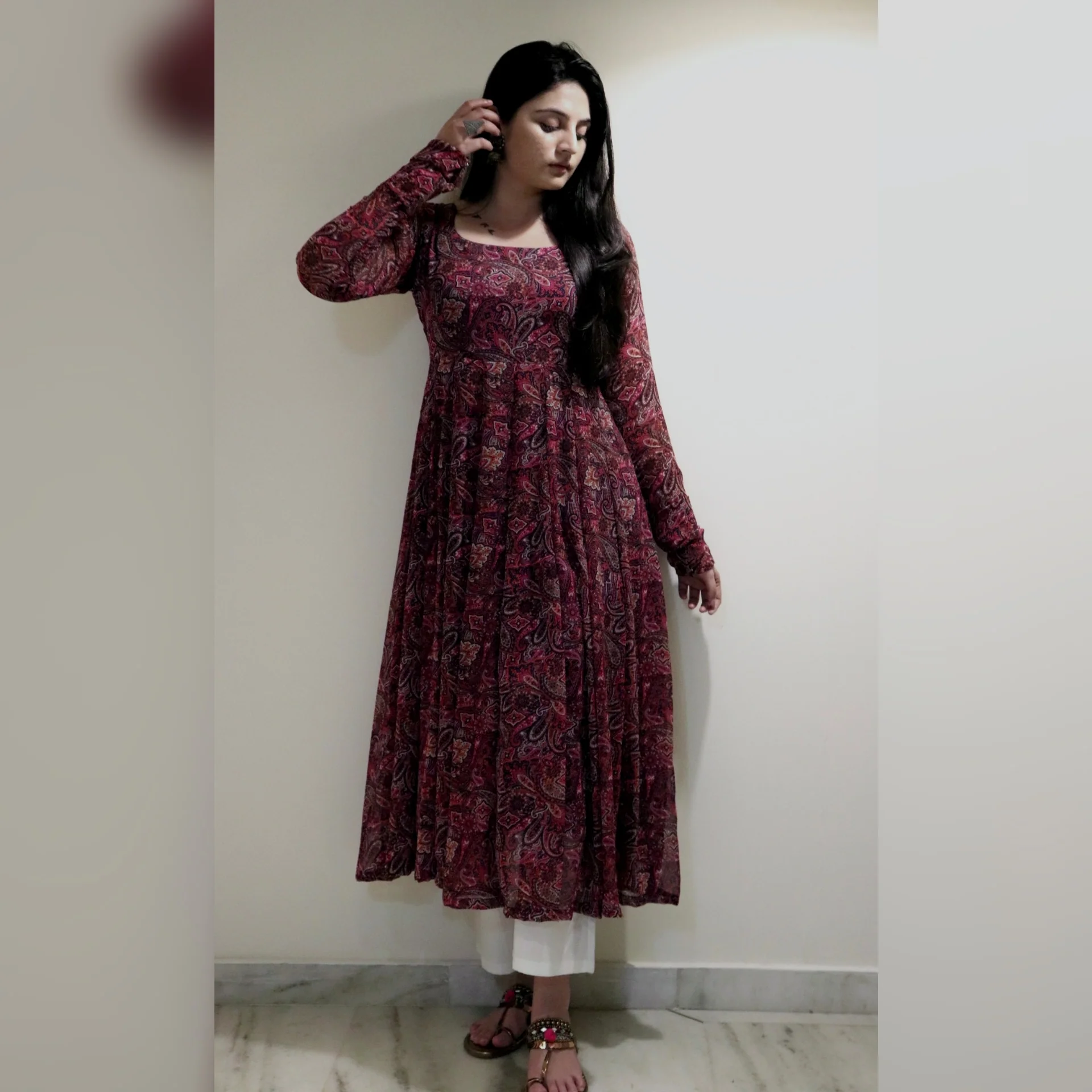 Faraah Paisley Georgette  Kurta - Image 2