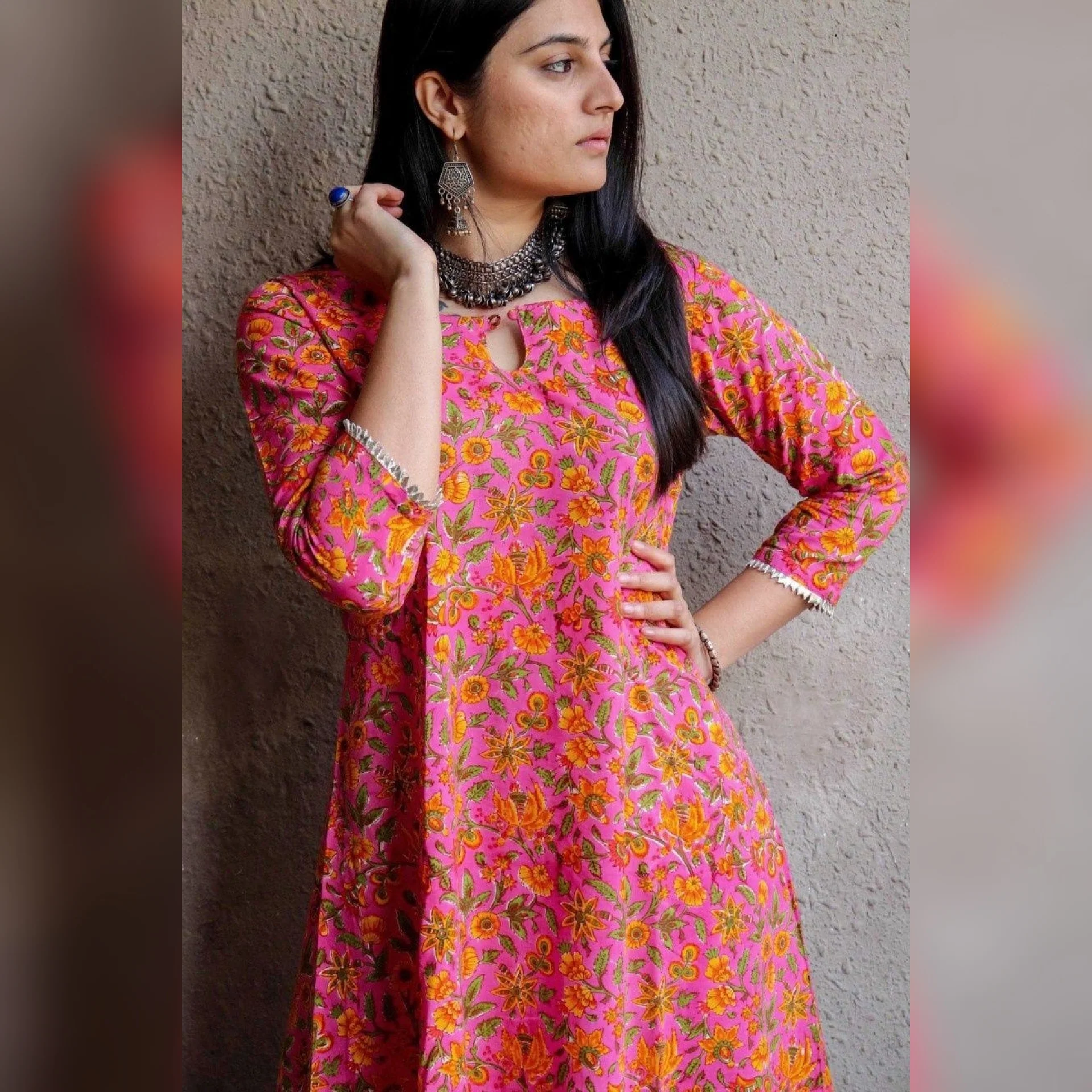Fareeda  Block Print Sharara Set - Image 2
