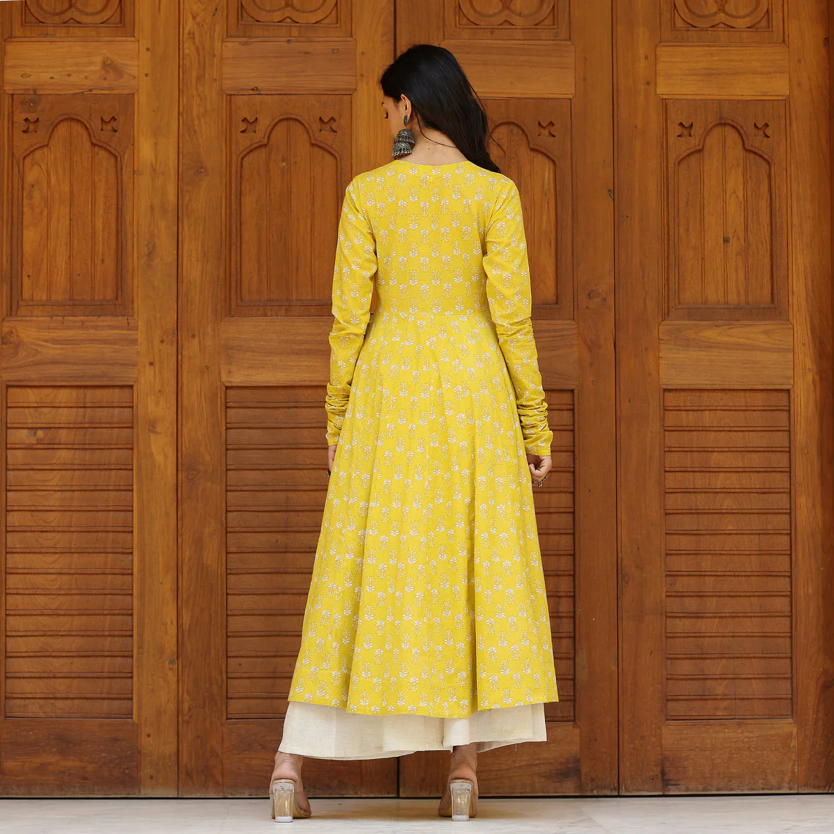 Farida Yellow  Cotton Kurta - Image 7
